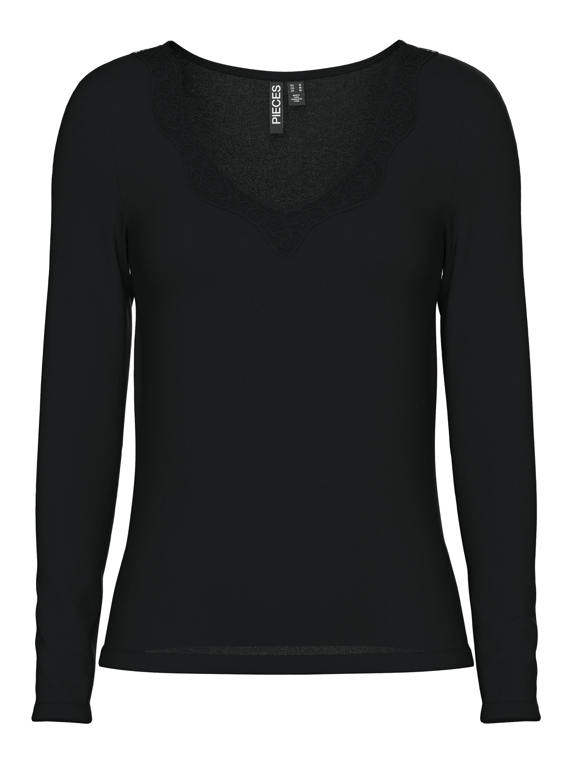 pieces T-shirt en V »PCBARBERA LS LACE TOP NOOS BC«
