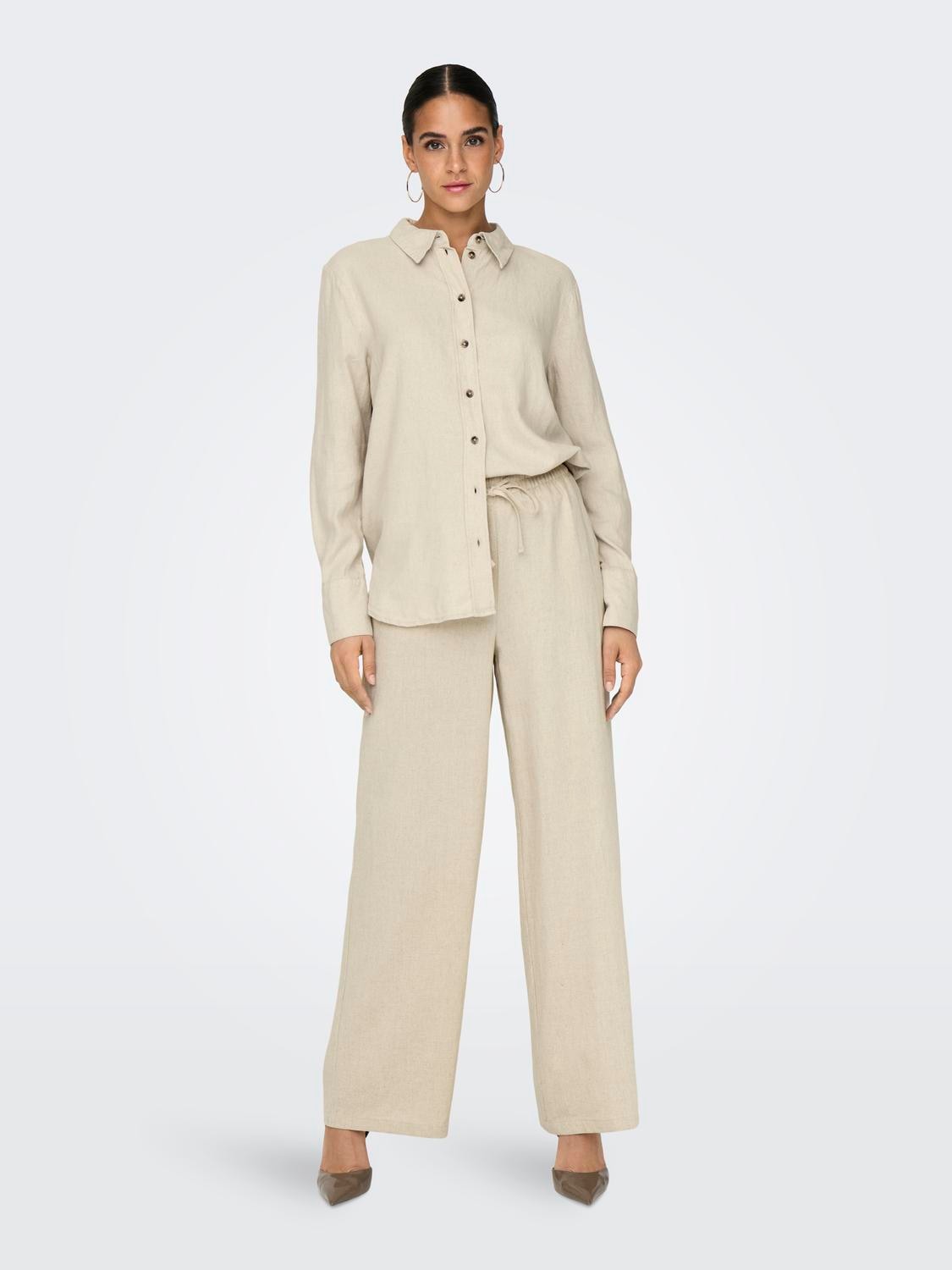 JDY Blouse chemise »JDYSAY L/S LINEN LOOSE SHIRT WVN NOOS«