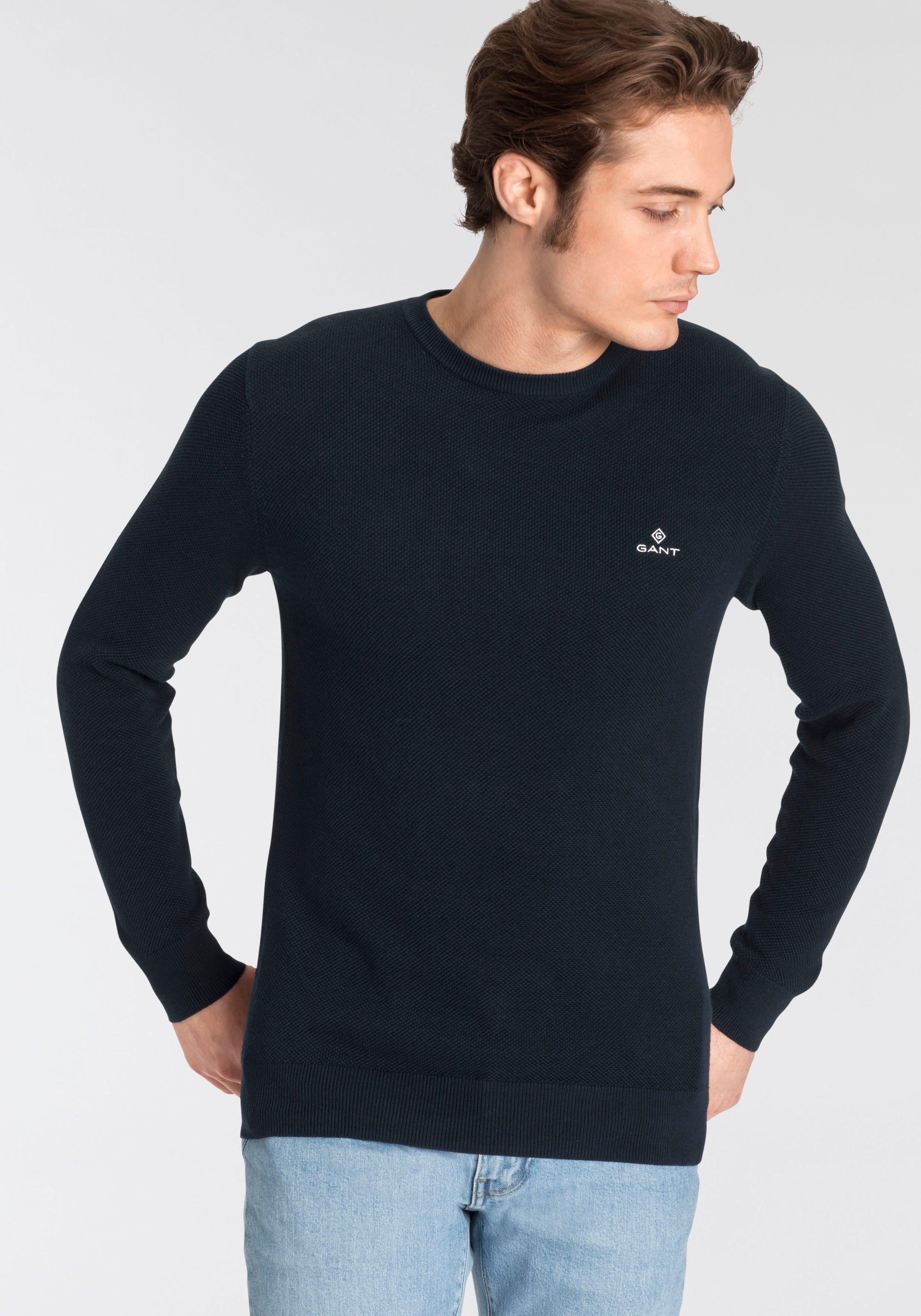 Image of Gant Rundhalspullover »COTTON PIQUE C-NECK«, "COTTON PIQUE CREW" bei Ackermann Versand Schweiz