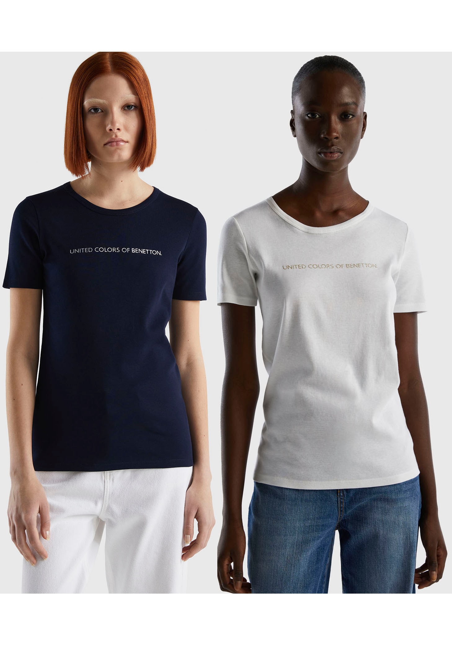 2 Colors United im tlg., Bestseller unsere 2), ♕ Benetton (Set, versandkostenfrei Doppelpack T-Shirt, kaufen of