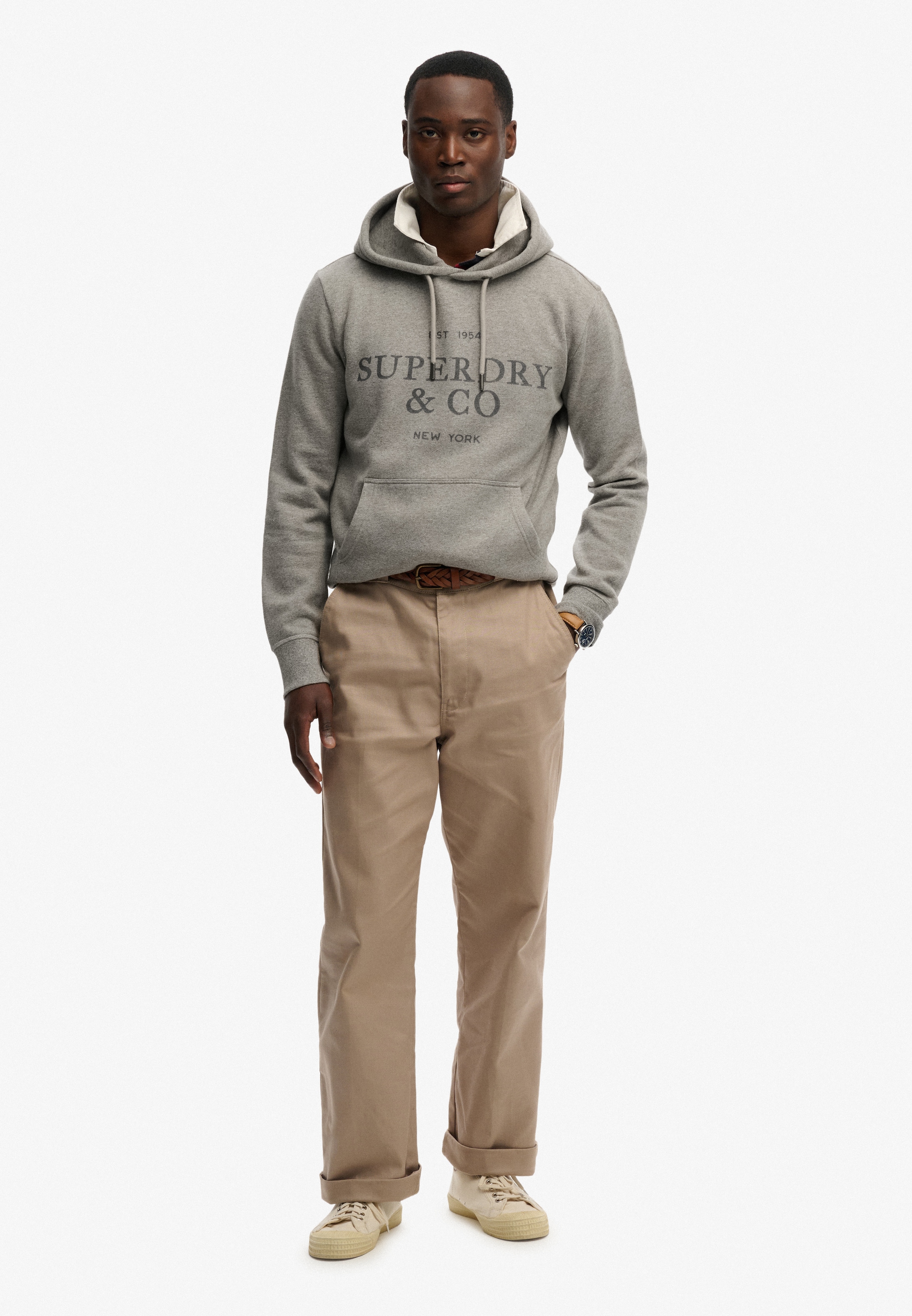 Superdry Sweat à capuche »1954 COMPANY RELAXED HOOD«, mélange coton, coupe décontractée
