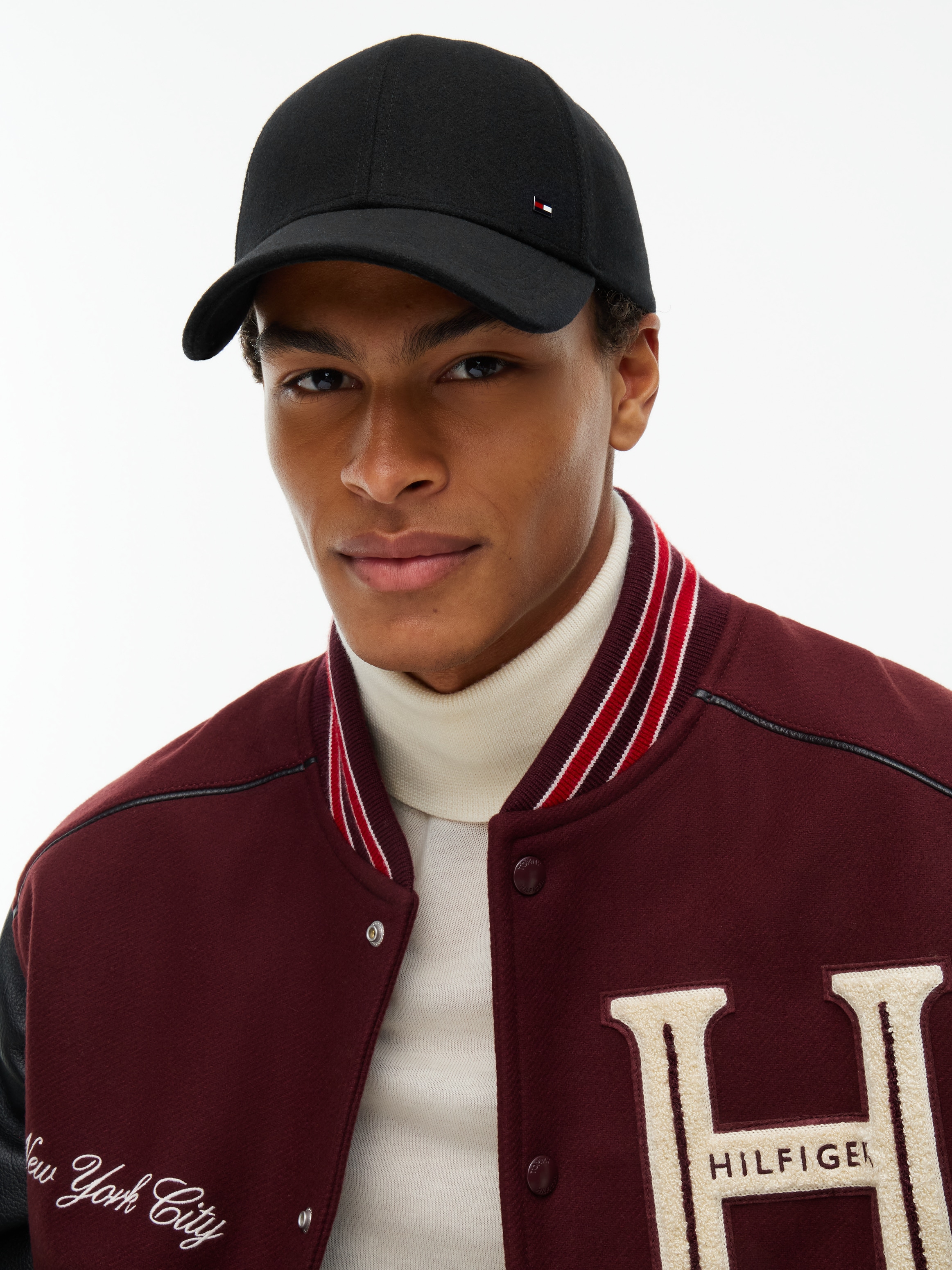Tommy Hilfiger Baseball Cap »TH 6 PANEL MELTON CAP« aus Woll-Mix