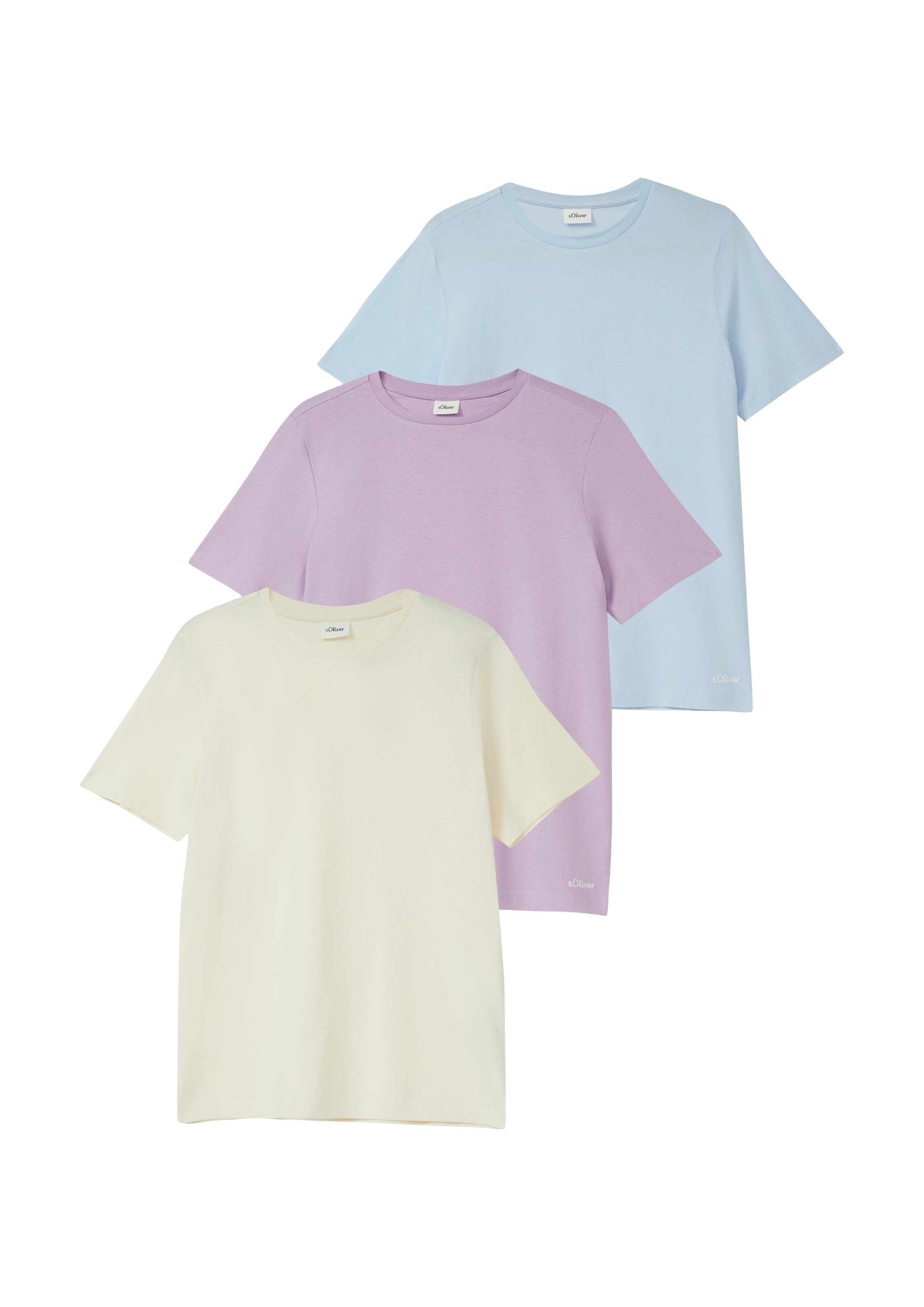 s.Oliver Junior T-Shirt 2 3er Pack, unifarben und unisex