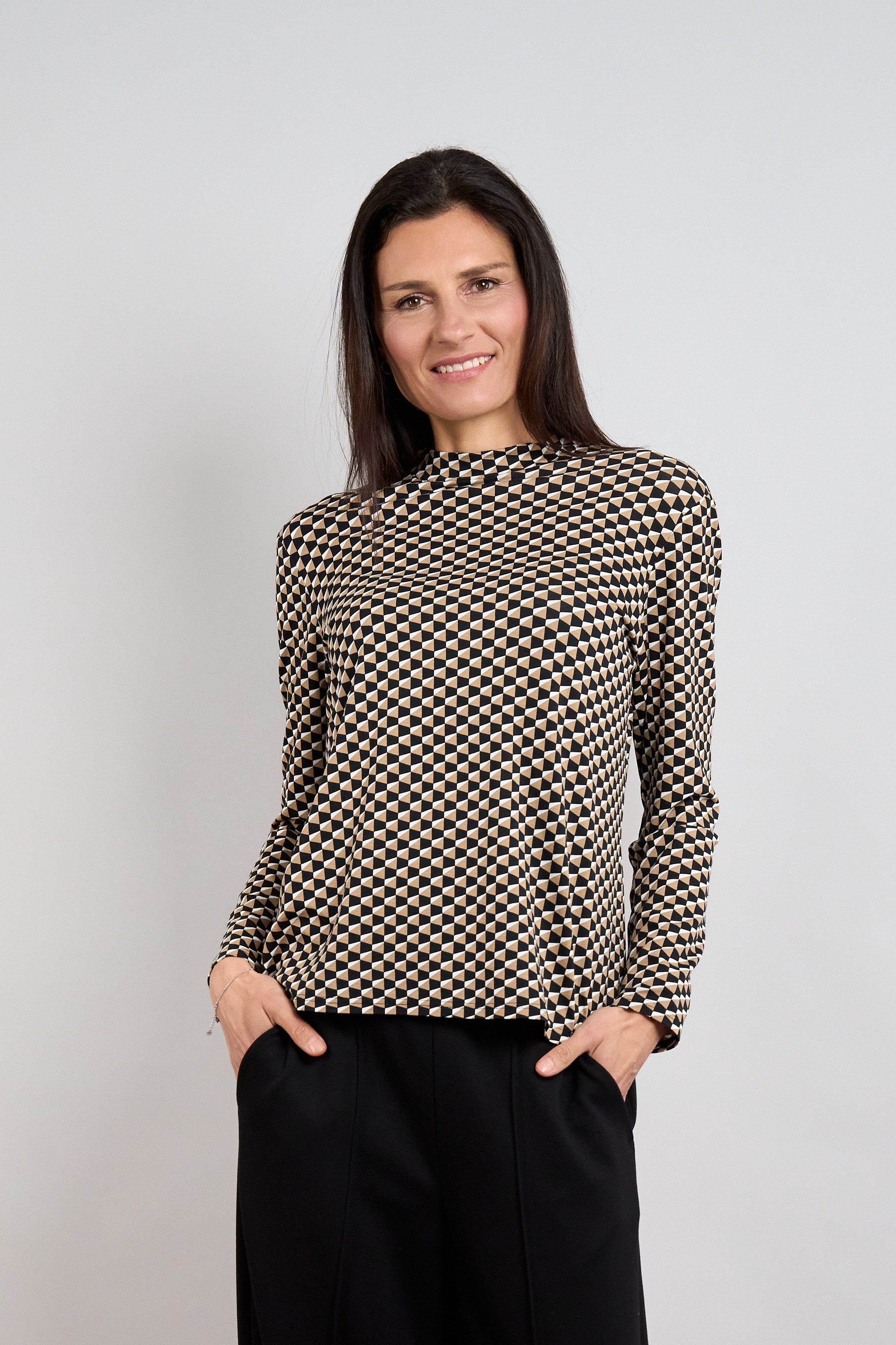 Image of Seidel Moden Langarmshirt Langarmshirt mit Minimalprint - MADE IN GERMANY