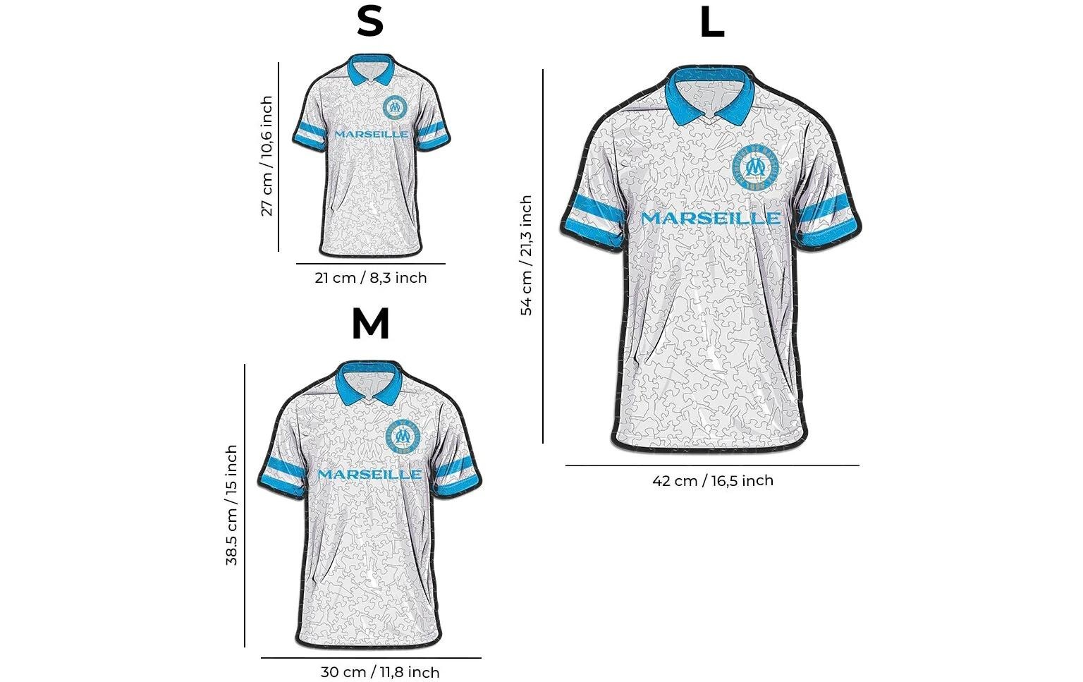   Puzzle »Iconic Olympique Marseille – Trikot« Holzart: Birke (Herkunftsland: China)