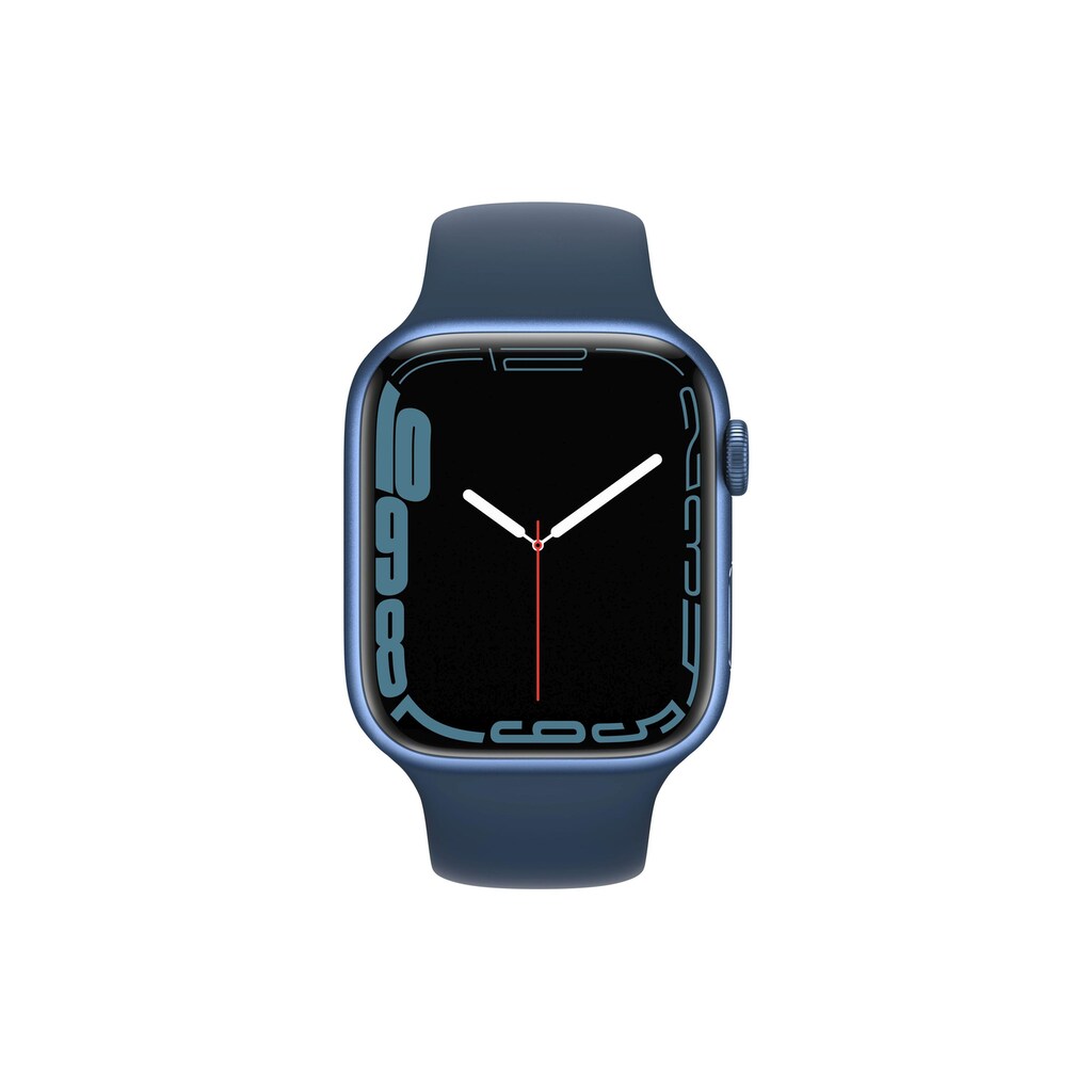 Apple Smartwatch »Serie 7, GPS, 45 mm Aluminiumgehäuse mit Sportarmband«, (Watch OS)