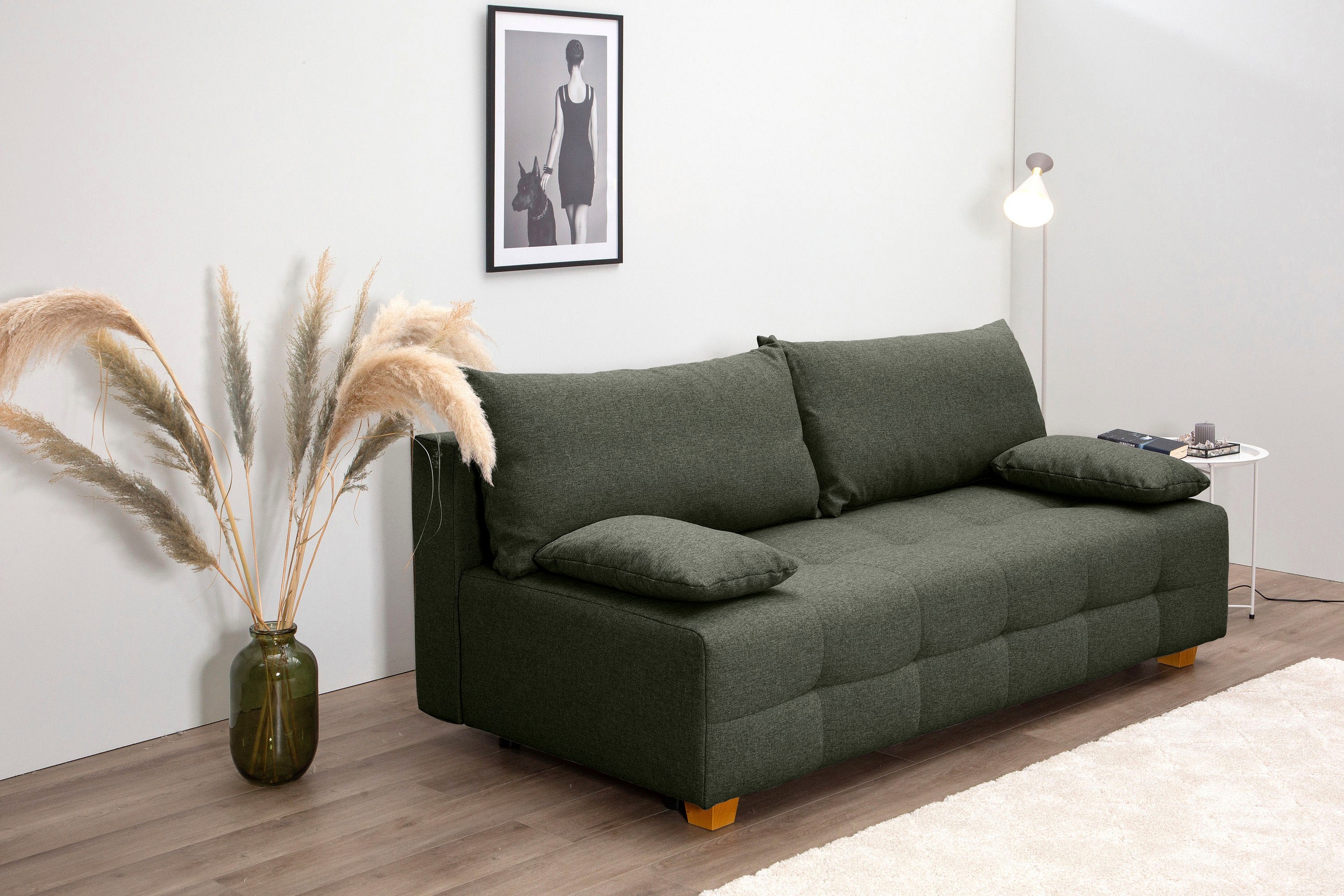 COLLECTION AB Schlafsofa »Bella«, Schlafsofa,Bettkasten,Bonellfederkern,Rückenkissen,Armlehnenkissen
