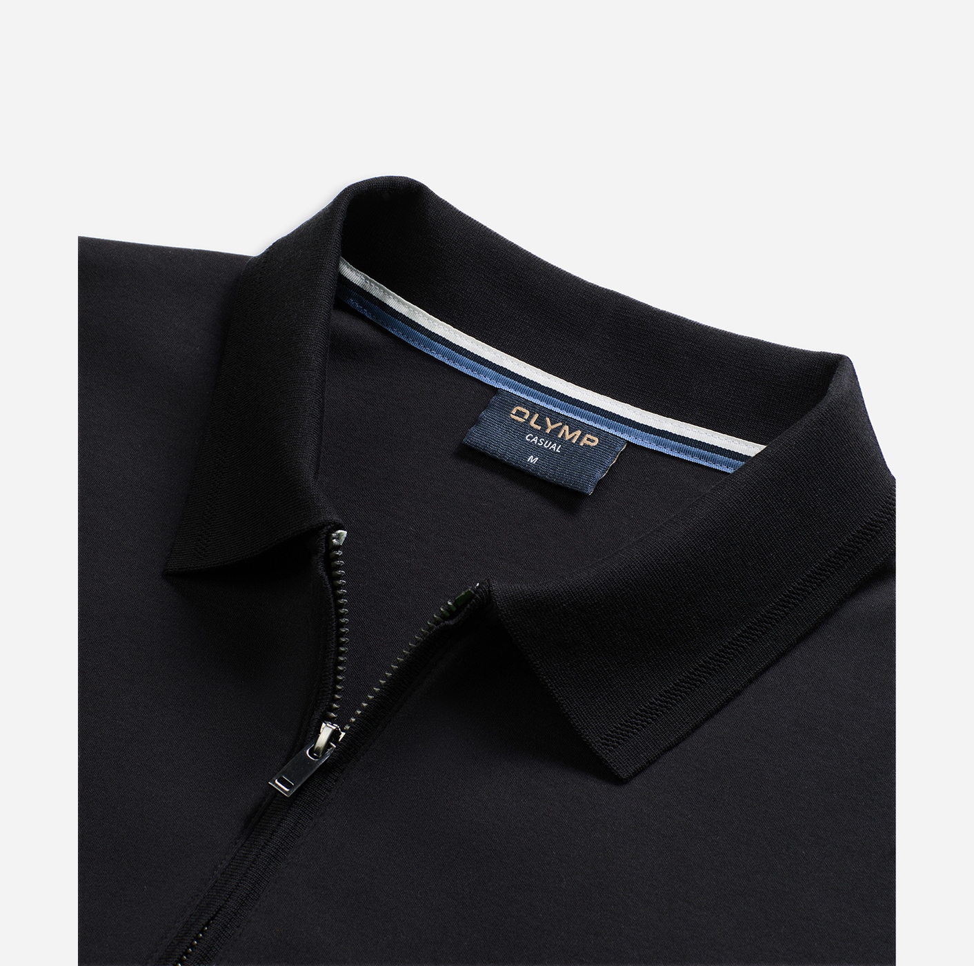 OLYMP Polo à manches longues unifarben, Polokragen, regular fit, casual