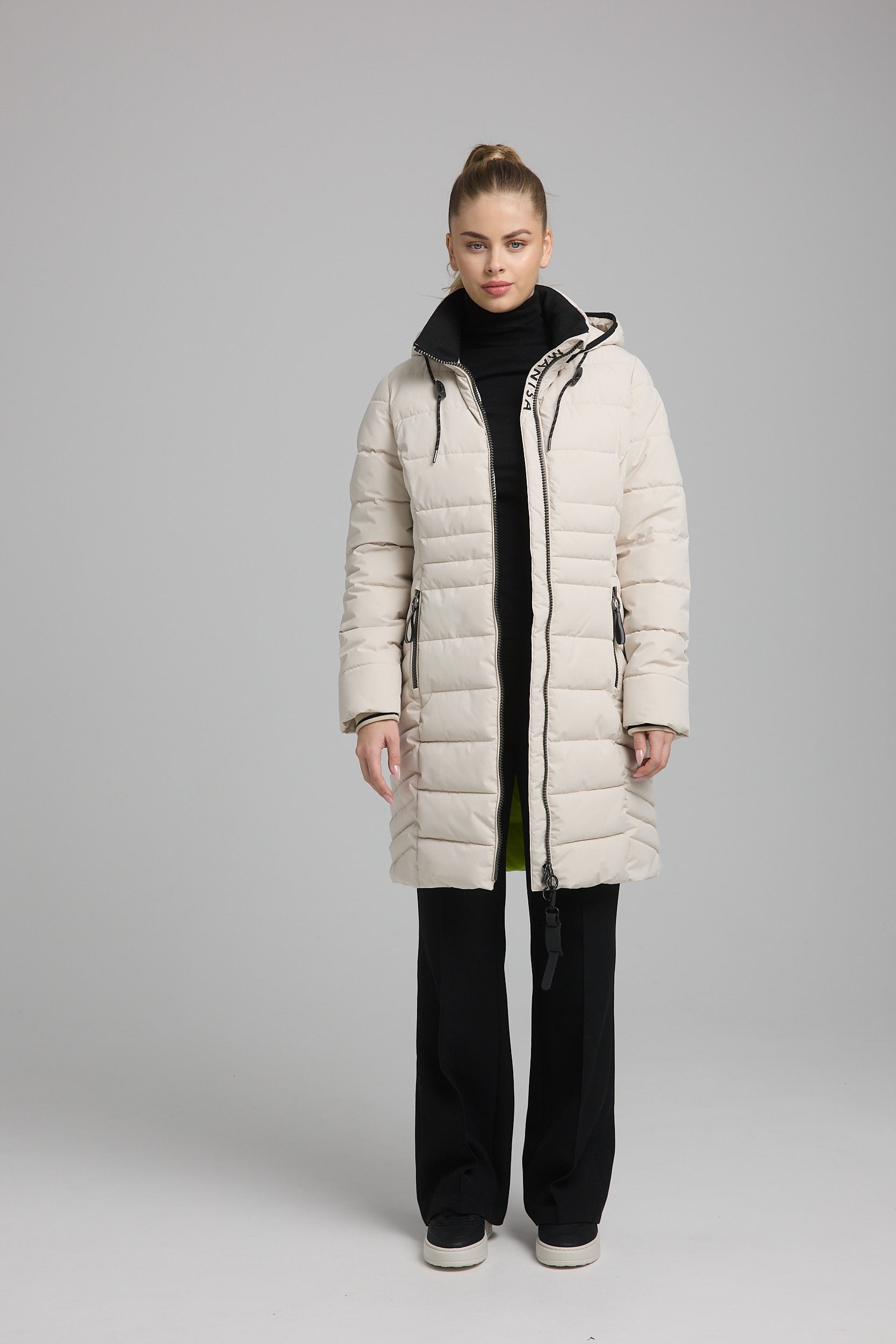 MANISA Steppmantel mit Stehkragen und Reissverschluss