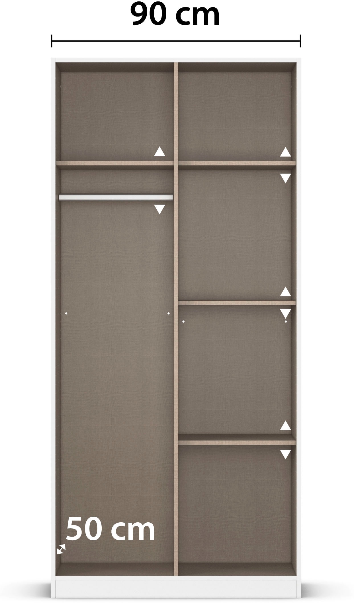 rauch Kleiderschrank »Schrank Garderobe Garderobenschrank Putzschrank Wäscheschrank BERGHEIM« Breite/Höhe/Tiefe: 91/197/54 cm,  mit viel Stauraum, rechte Tür abschliessbar 2 Schlüssel MADE IN GERMANY