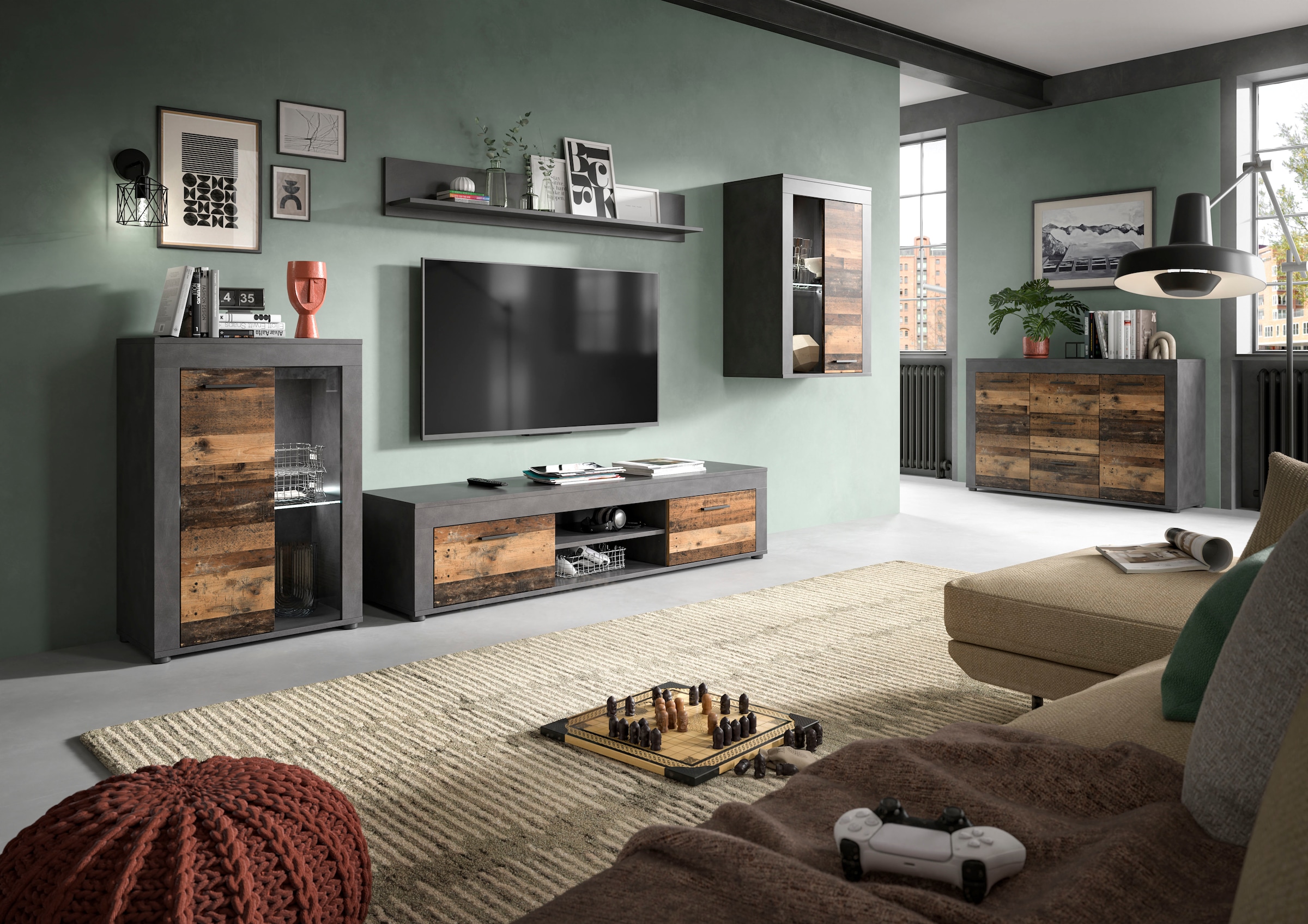 INOSIGN Vitrine »Aosta, Breite 60 cm, stehend oder hängend, in verschiedenen Farben«, Türanschlag wechselbar, 1 Glaseinlegeboden, Hängeeitrine, Standvitrine