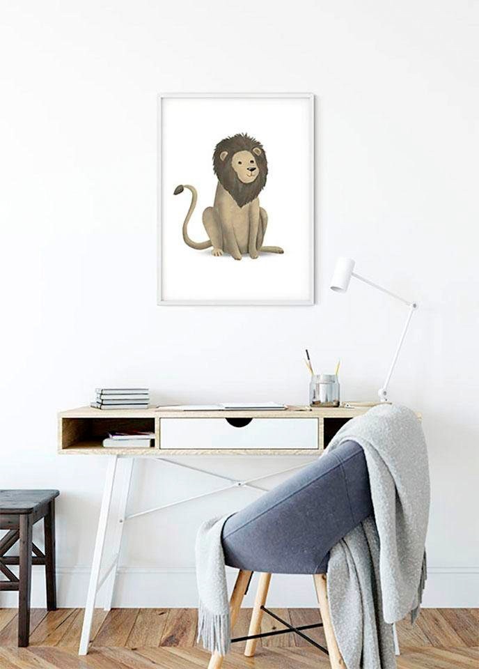 Image of Komar Bild "Cute Animal Lion" Tiere 1 Stk. tlg. Wandbild zur Dekoration - ohne Rahmen