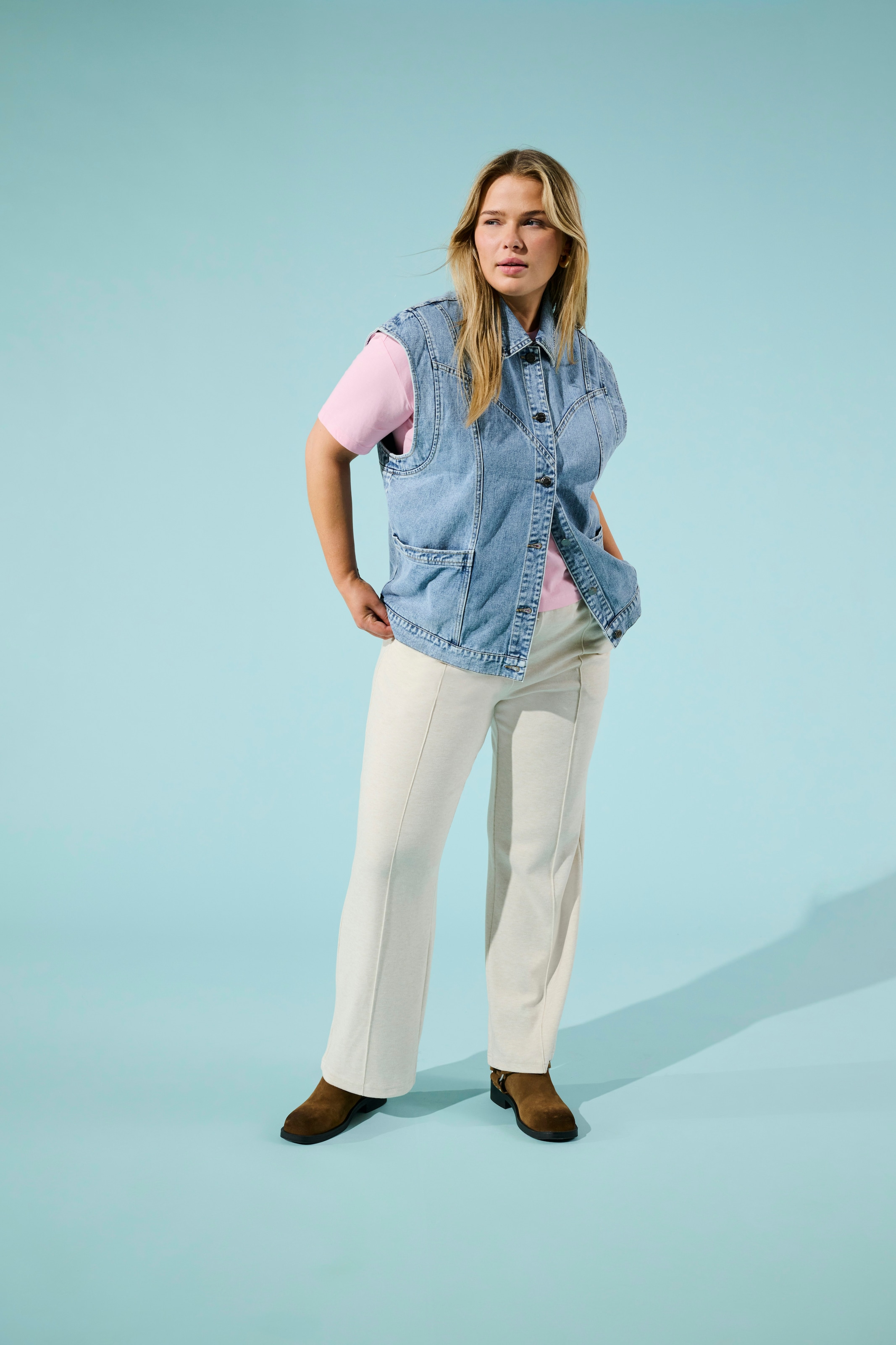 ONLY CARMAKOMA Pantalon en jersey »CARGRETCHEN LONG WIDE PANT JRS«