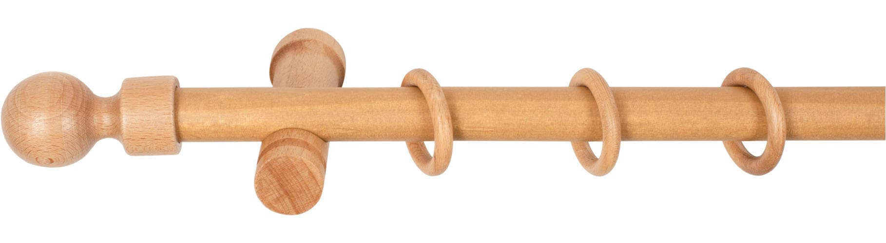 SN DECO GROUP Tringle à rideaux »Giro« 1 course-läufig Dimension fixe 28 mm, Holz, verschiedenen Längen und Farben, Komplettset