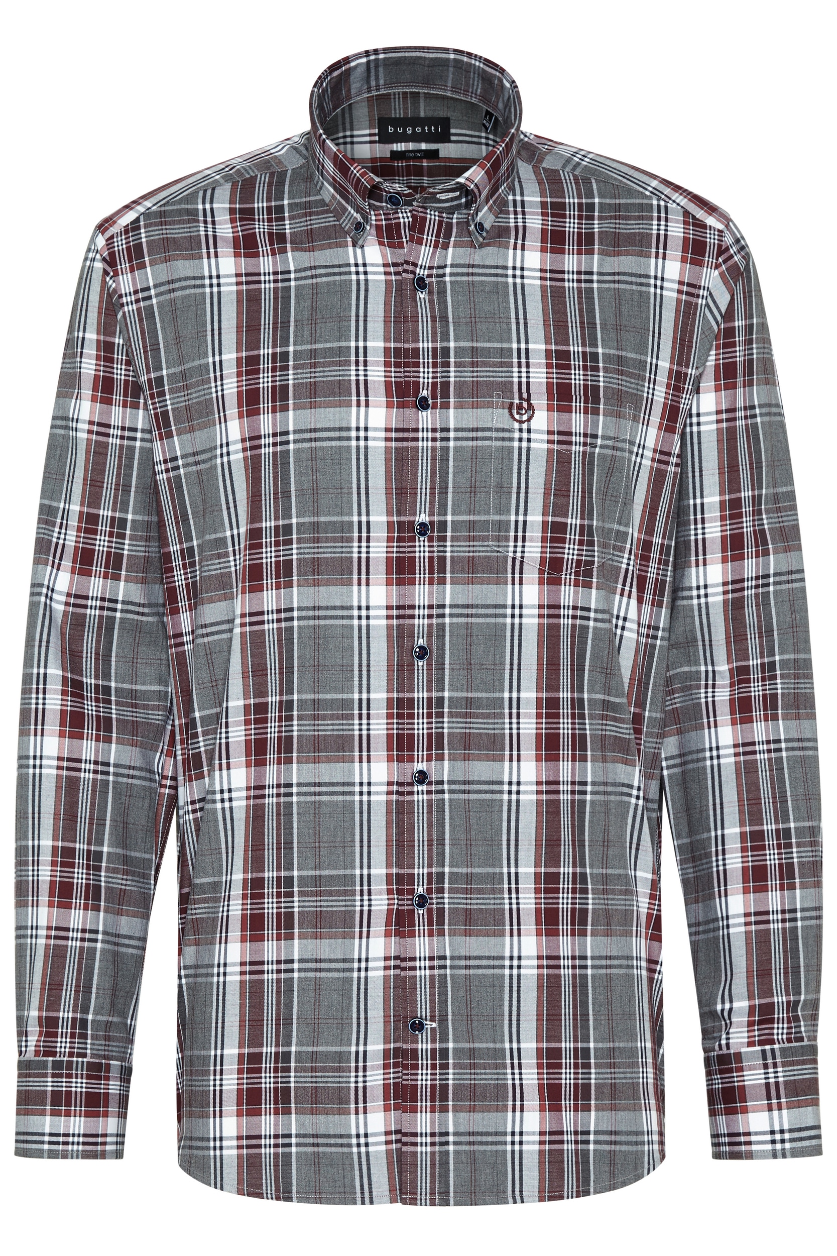 bugatti Chemise à manches longues mit Karomuster