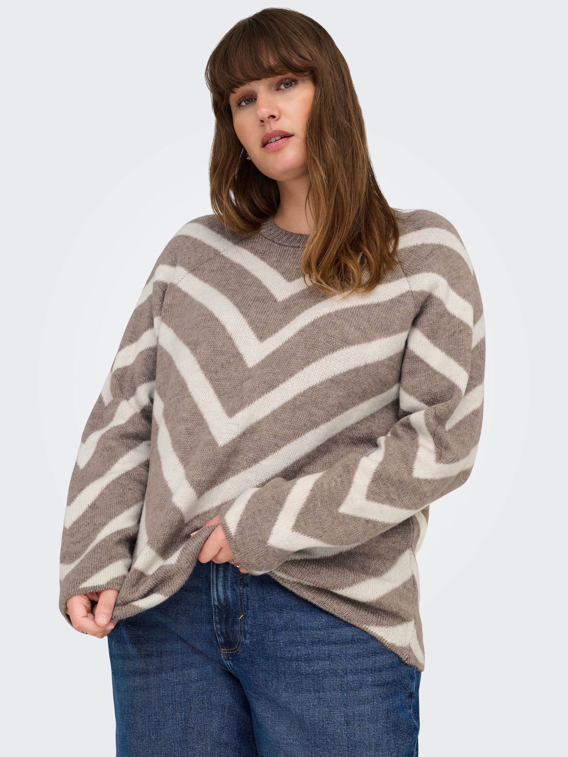 ONLY CARMAKOMA Strickpullover »CARELIZA L/S PULLOVER KNT NOOS« Kunstfaser