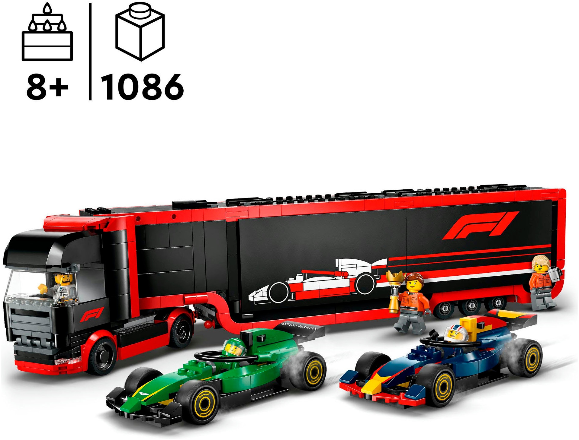 LEGO® Pions de construction »F1® Transporter mit RB20 & AMR24 F1® Rennautos (60445), LEGO City« Made in Europe
