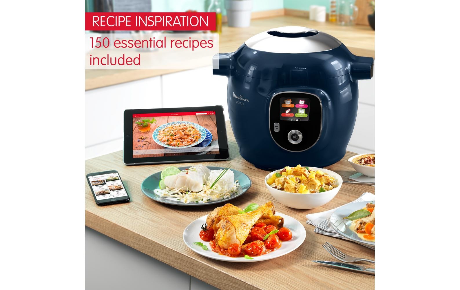 Moulinex Küchenmaschine »Cookeo+ CE8514 Blau«