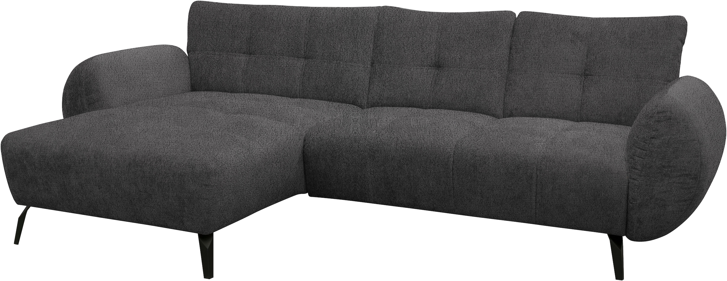 GOODproduct Ecksofa »Viborg 261 x 140 cm, mit Steppungen, elegant, modern« L-Form, pflegeleichter Bezug, hohe Füsse - passend für Saugroboter!