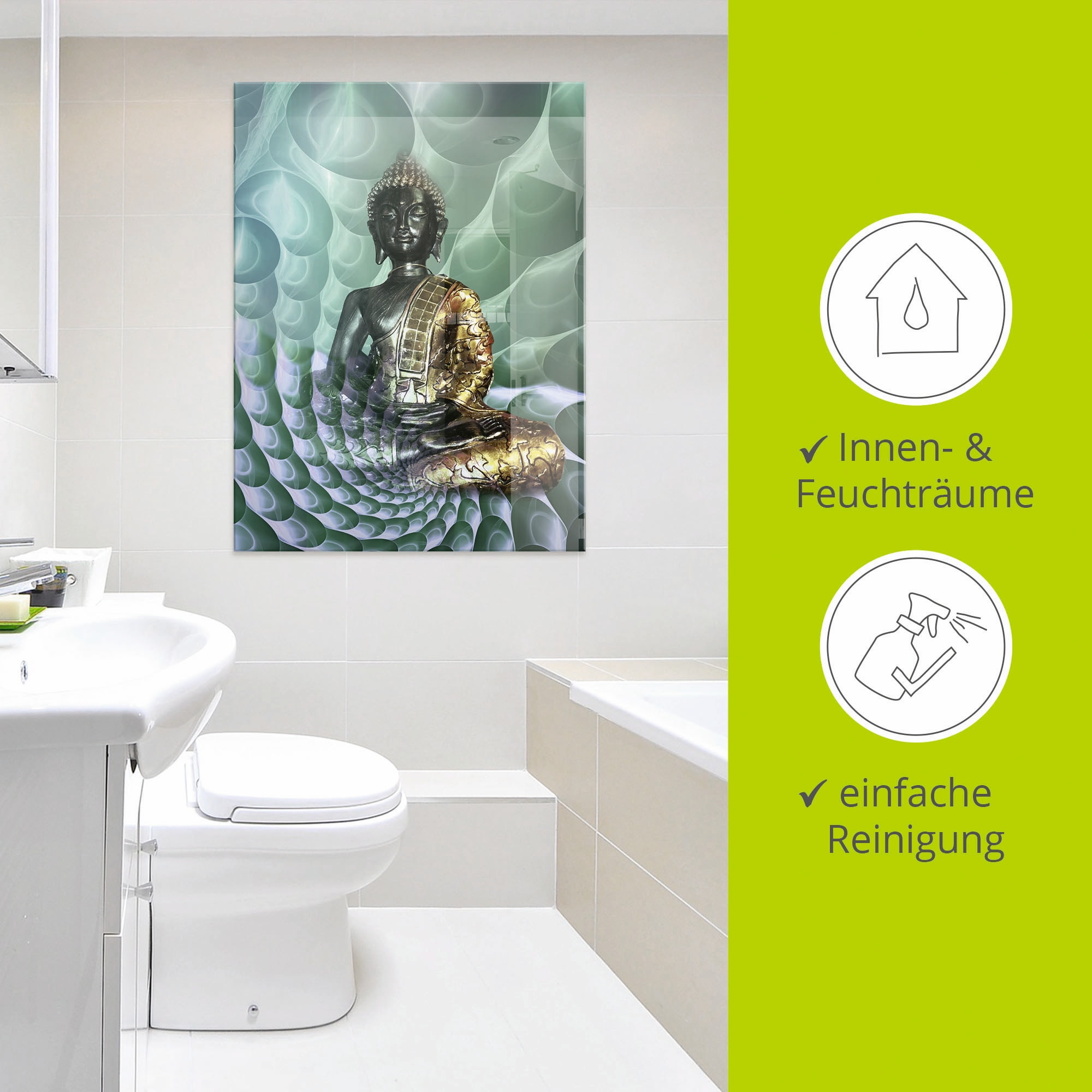 Artland Glasbild »Buddhas Traumwelt CB«, Religion, (1 St.), in verschiedenen Grössen
