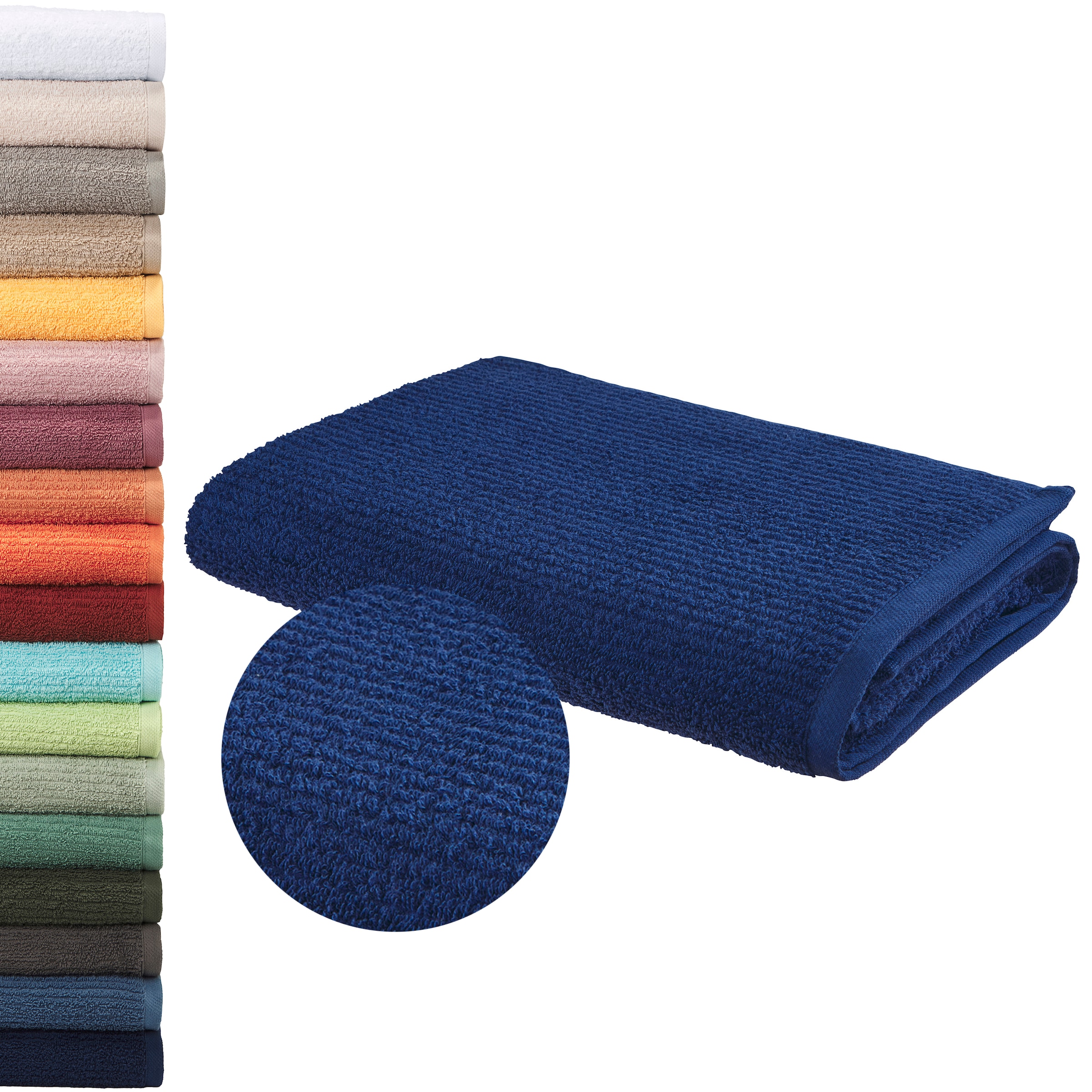 GOODproduct Serviette de bain »Riva, 80x150, Premium Handtücher, 500 gr/m²« structure en relief, rayures, doux, garantie 5 ans