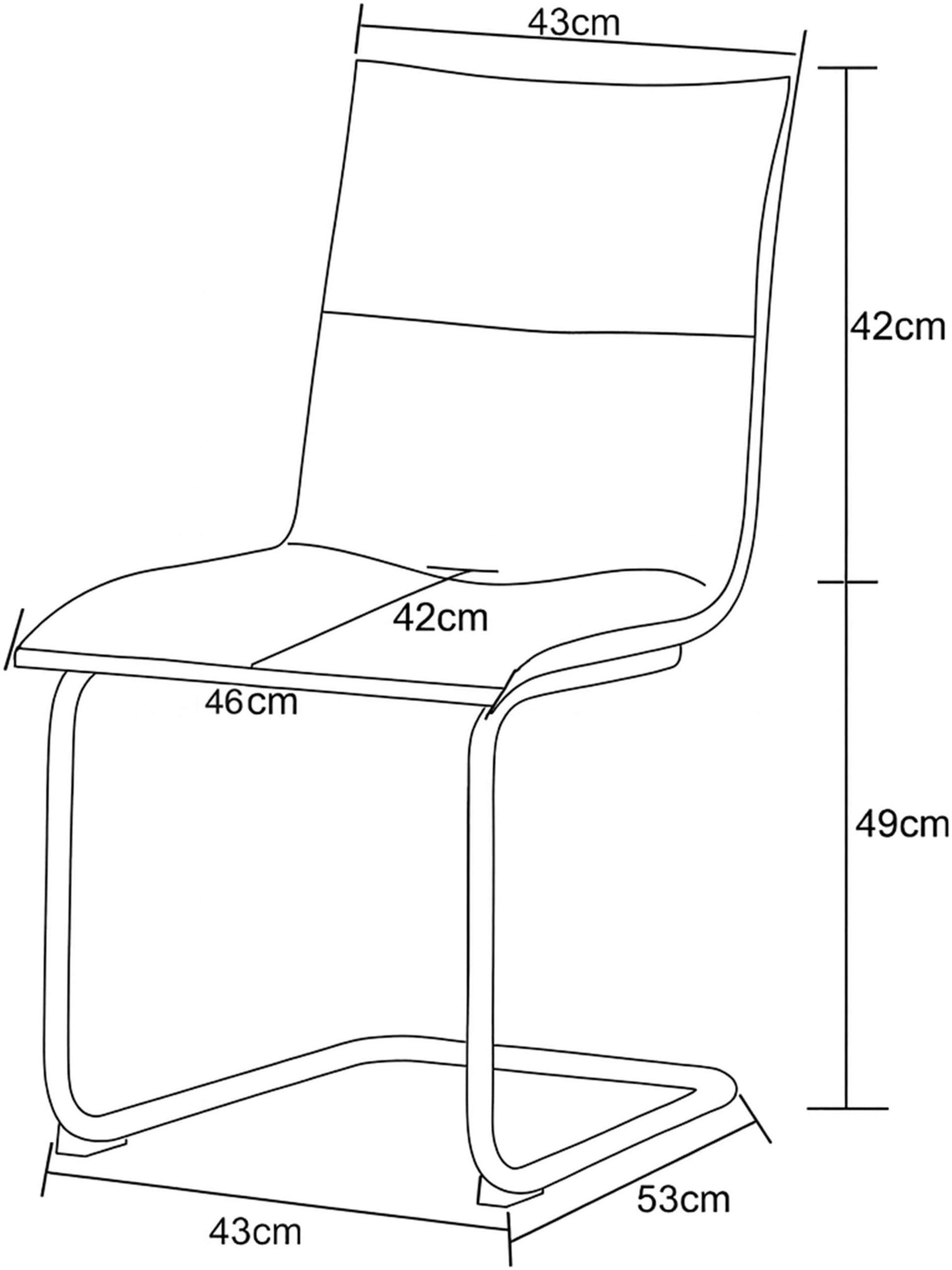 Home affaire Esszimmerstuhl »SARNIA, 2er Set, mit Metallgestell in matt schwarz« (Set) 2 Stk.in verschiedenen Farben, Belsatbarkeit pro Stuhl 120 kg