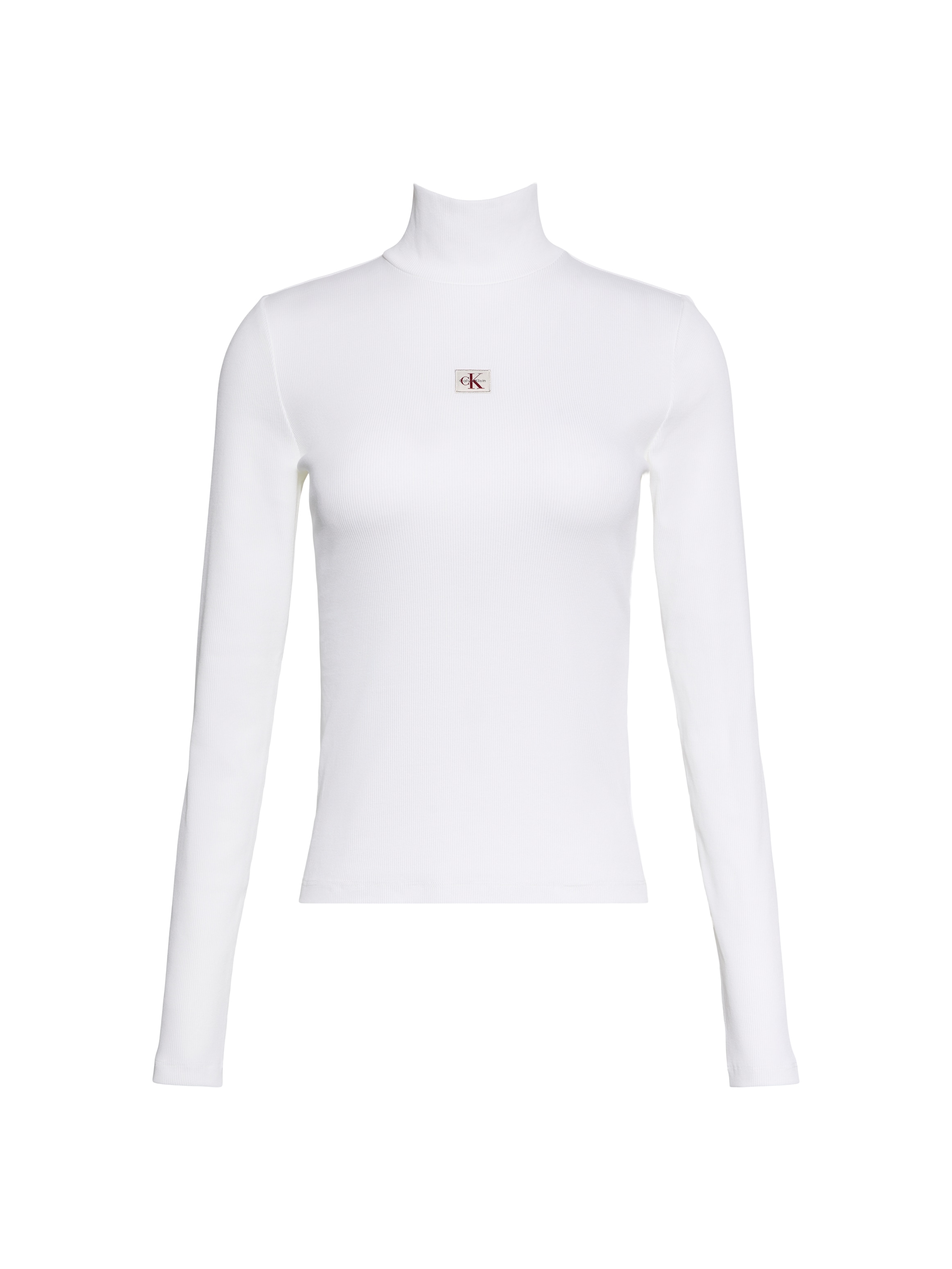 Calvin Klein Jeans Haut de chemise »LS WOVEN LABEL TURTLENECK« Mit Rundhalsausschnitt, regular fit
