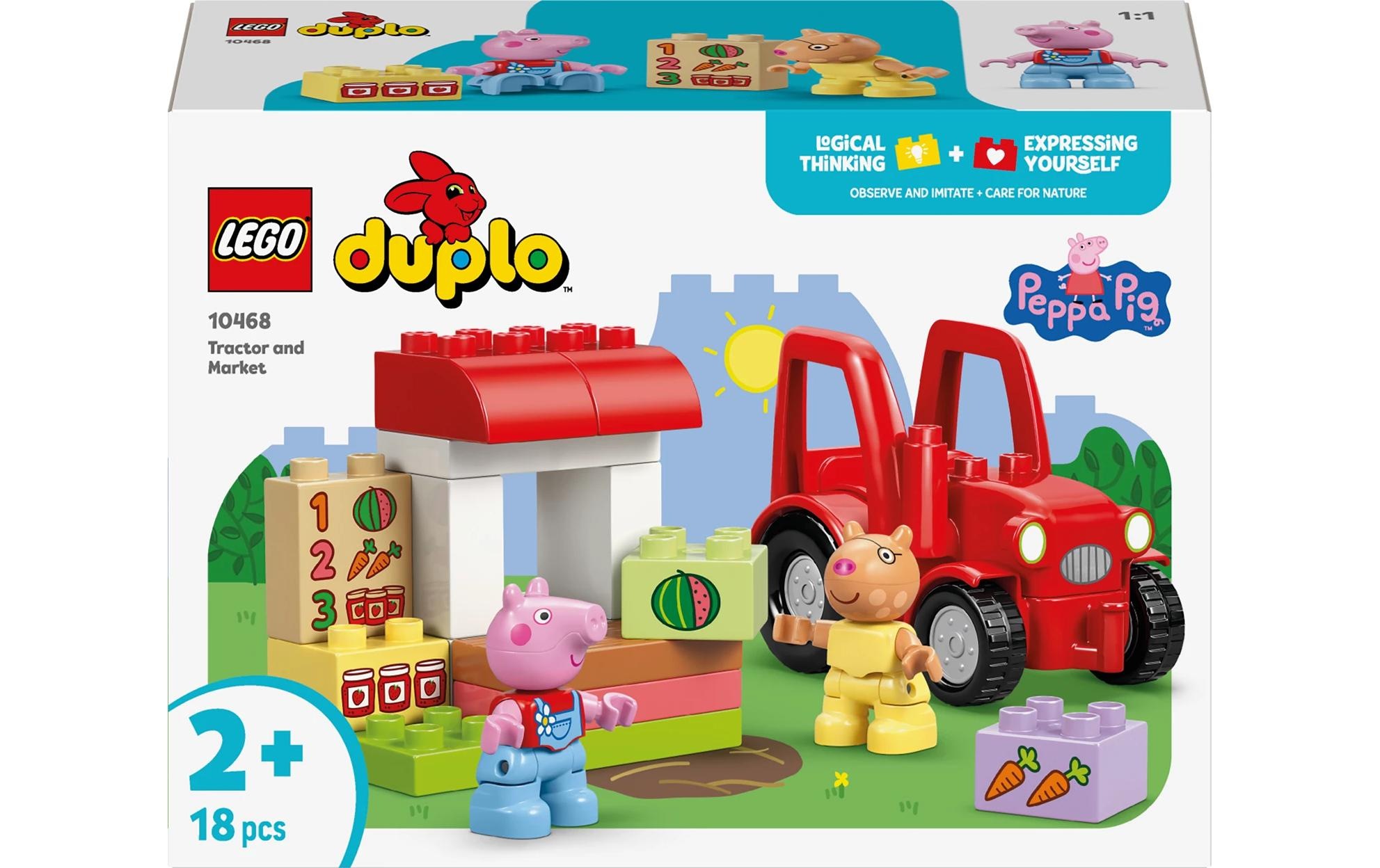Image of LEGO Konstruktionsspielsteine "Traktor und Marktstand (10468), LEGO DUPLO Peppa Pig"