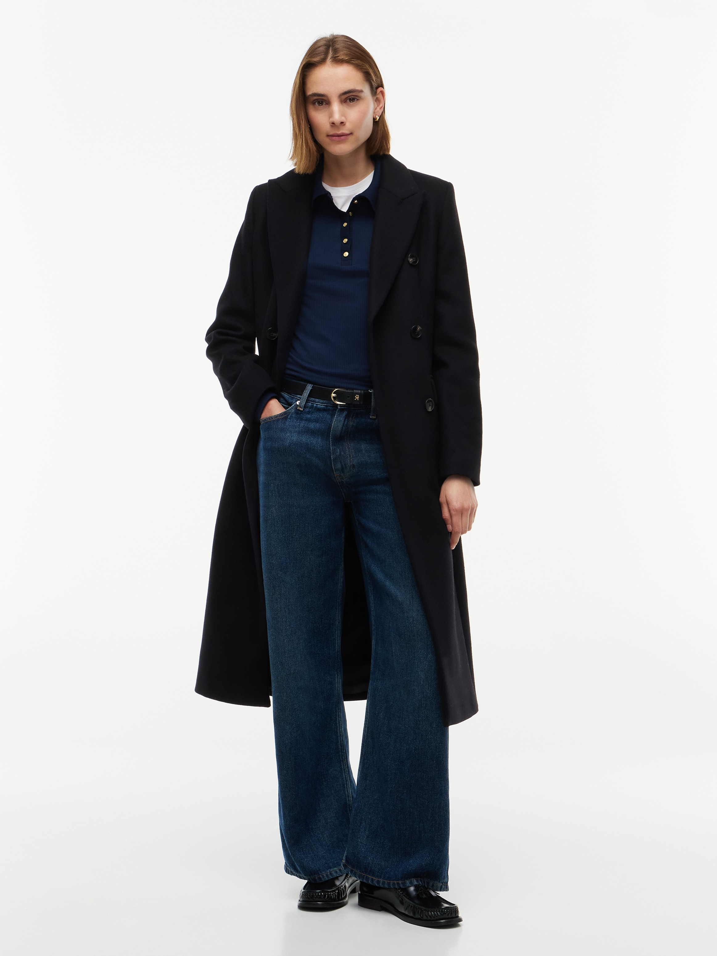 Tommy Hilfiger Manteau long »WOOL CLASSIC DB LONG COAT« mélange de matériaux, avec laine