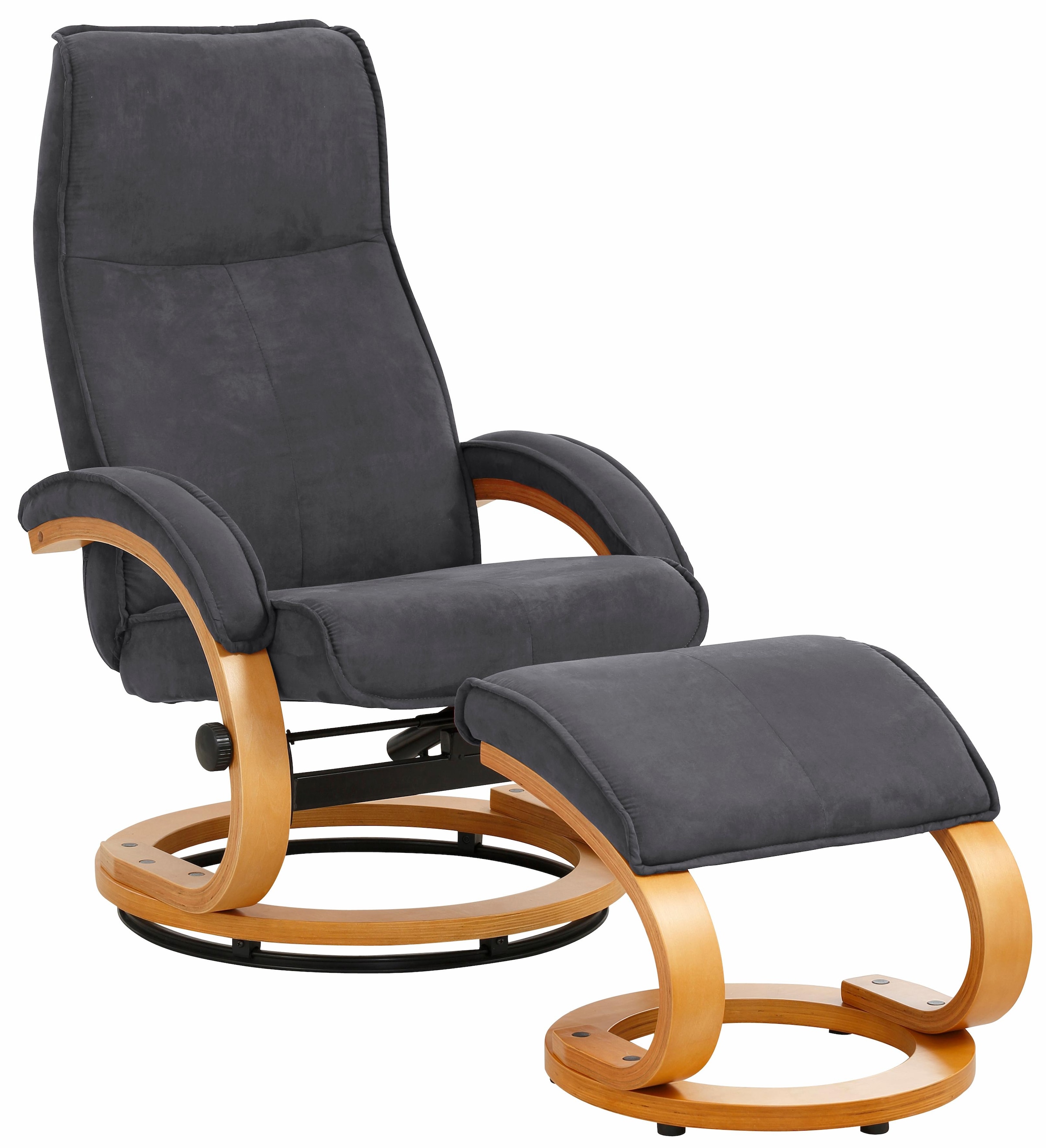 Home affaire Relaxsessel »Paris, TV-Sessel mit Hocker und manueller Liegefunktion«, (Set, 2 St., bestehend aus Sessel und Hocker), Set (Sessel und Hocker), Dreh- und Kippfunktion