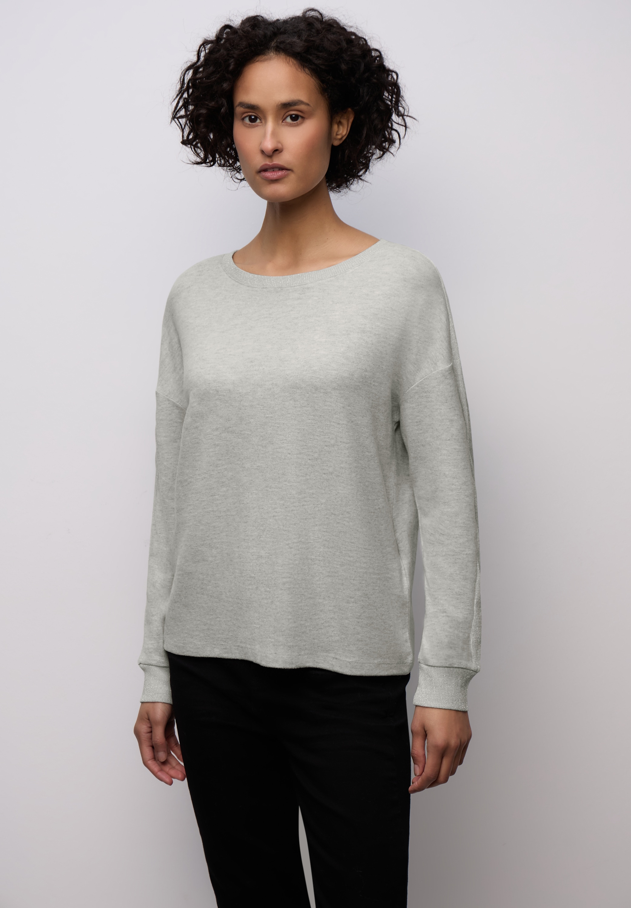 Image of STREET ONE Langarmshirt mit Glitzerdetails