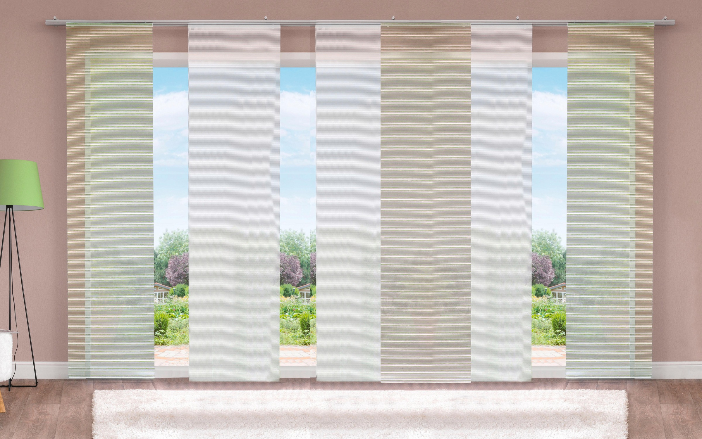 Image of HOME WOHNIDEEN Schiebegardine »IRMI«, (6 St.), HxB: 245x60, inkl. Befestigungszubehör bei Ackermann Versand Schweiz