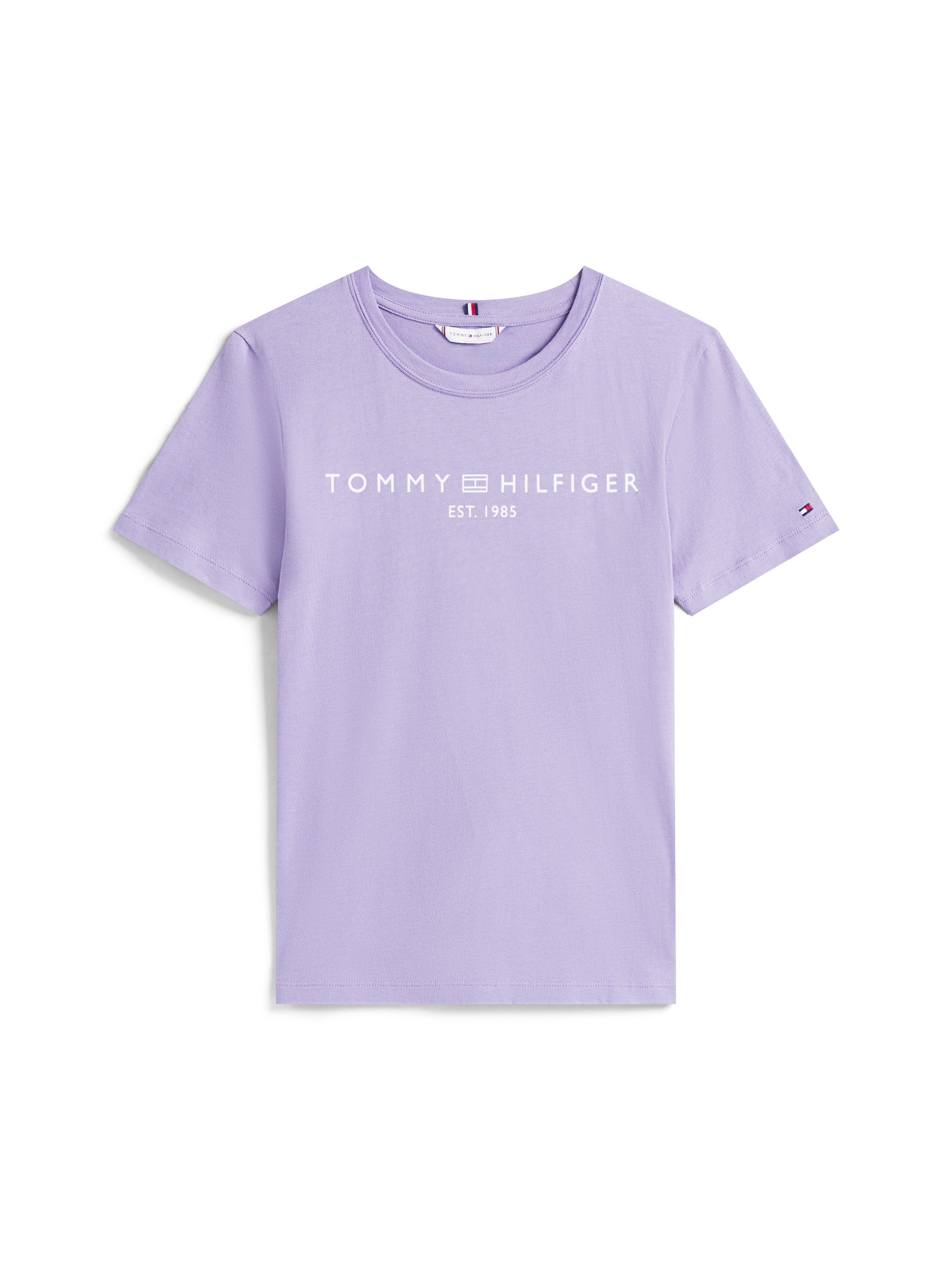 Tommy Hilfiger T-Shirt »REG CORP LOGO C-NK mit Logoschriftzug und Stickerei«, meliert, casual, regular fit, Baumwolle, Rundhals