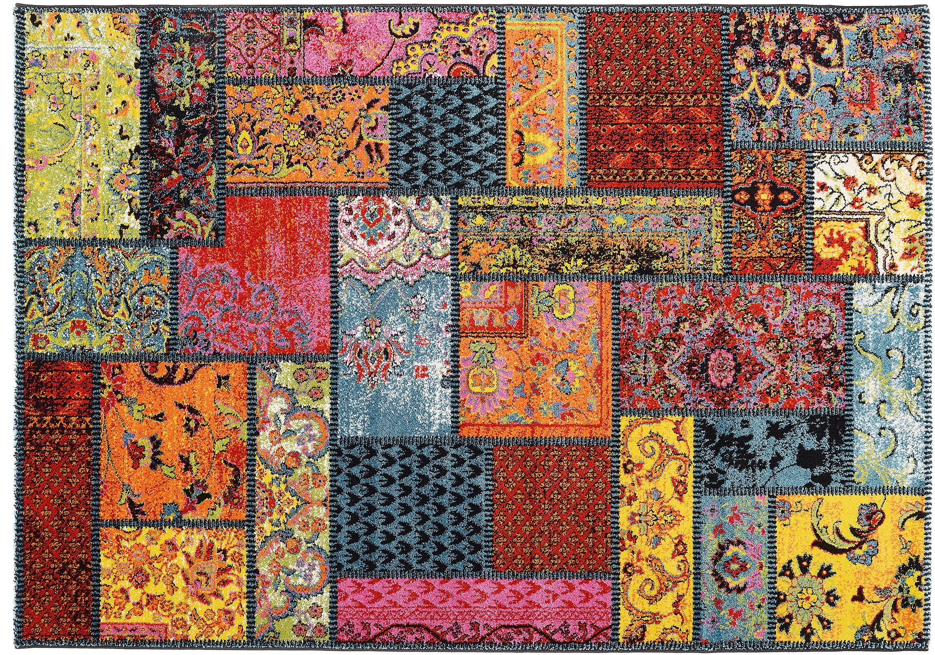 OCI DIE TEPPICHMARKE Teppich »HAPPINESS ORI« rechteckig 20 mm Höhe Kurzflor, Wohnzimmer, kontrastreiches Design