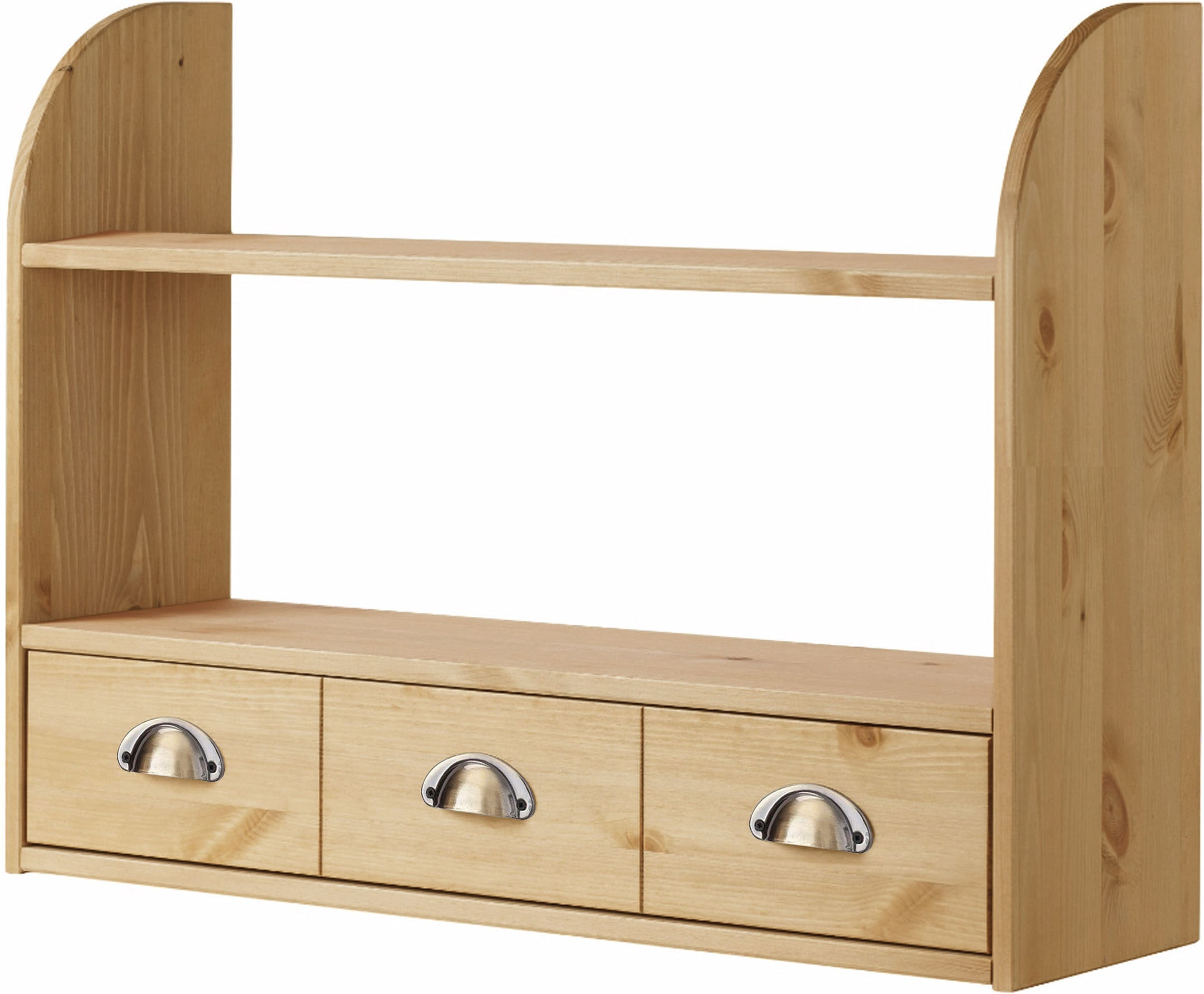 Home affaire Étagère suspendue »Oslo« 75 cm de large, en bois massif de pin, 1 large tiroir, poignées en métal