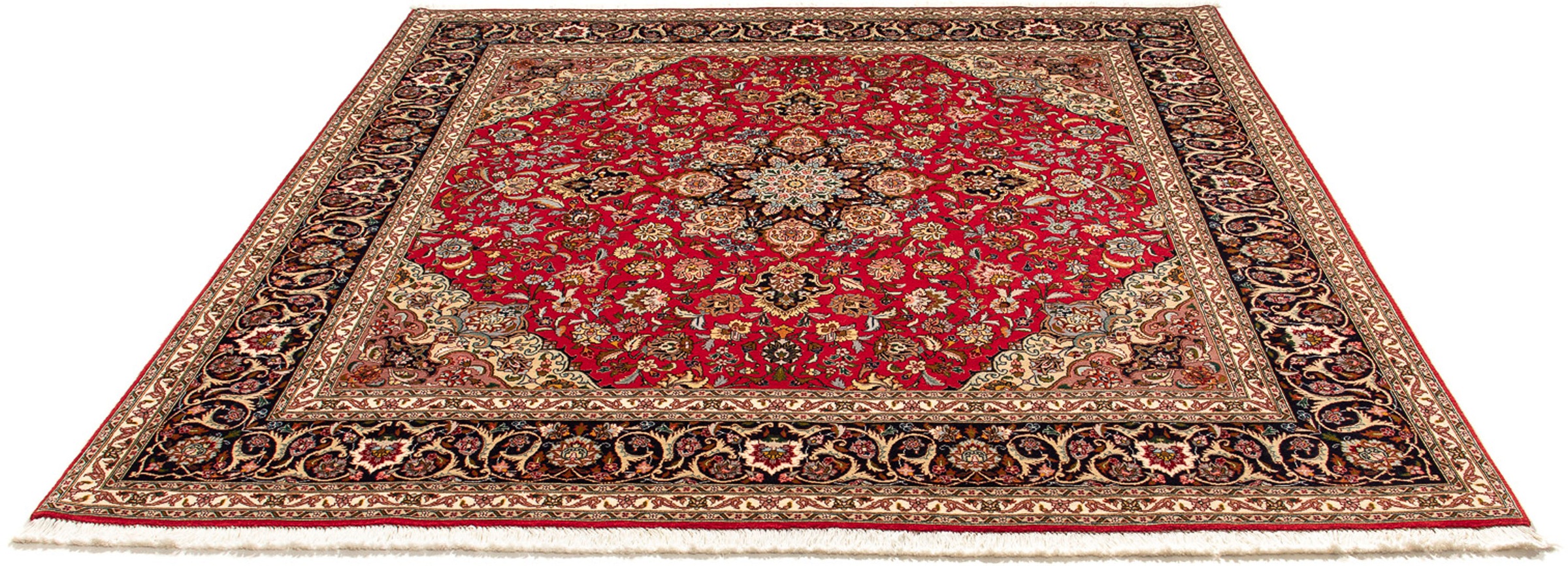 Image of morgenland Orientteppich »Perser - Täbriz - Royal quadratisch - 204 x 203 cm - rot«, quadratisch, 7 mm Höhe, Wohnzimmer, Handgeknüpft, Einzelstück mit Zertifikat bei Ackermann Versand Schweiz