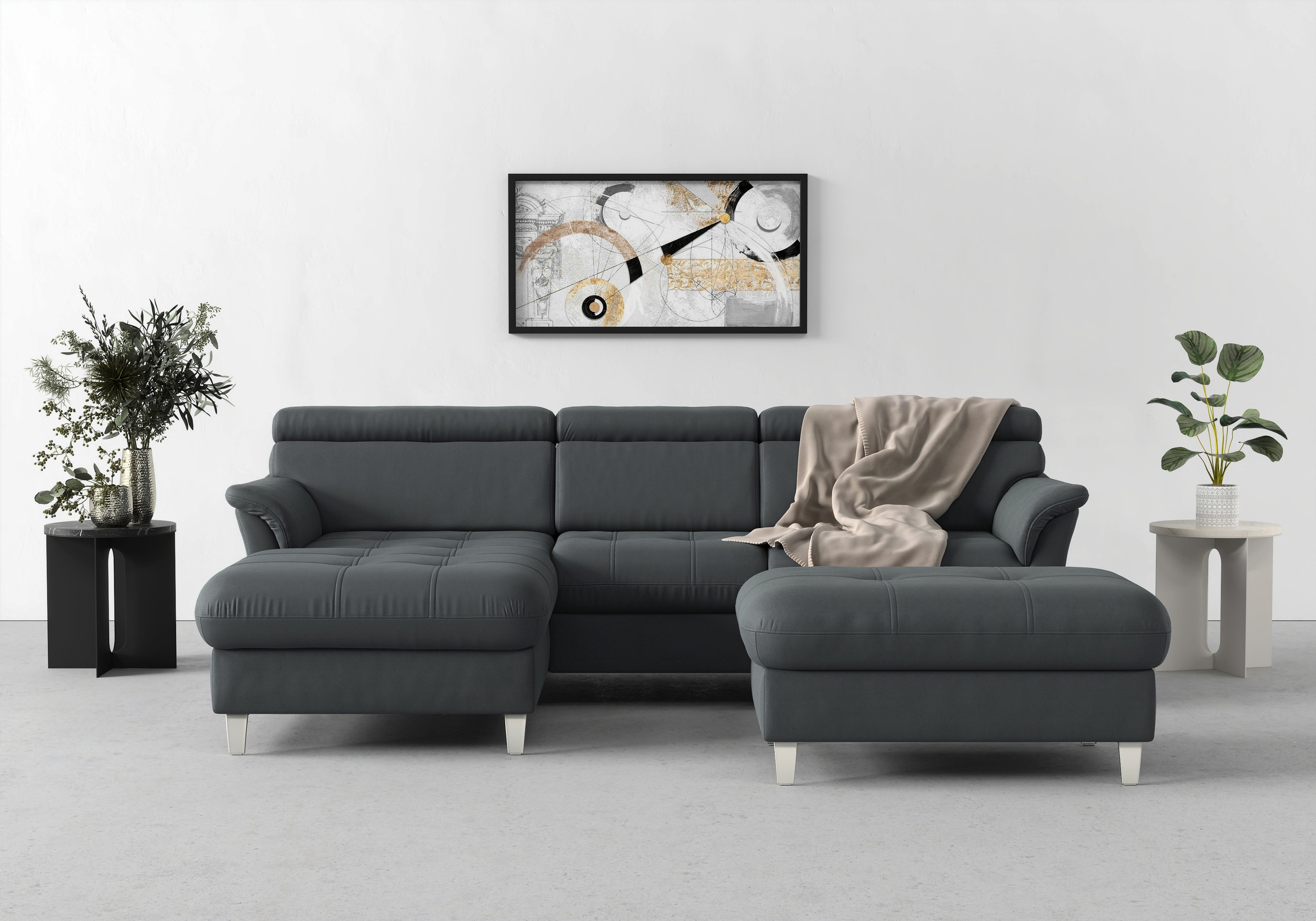 sit&more Ecksofa »Marano L-Form« inklusive Kopfteilverstellung, wahlweise mit Bettfunktion, Bettkasten