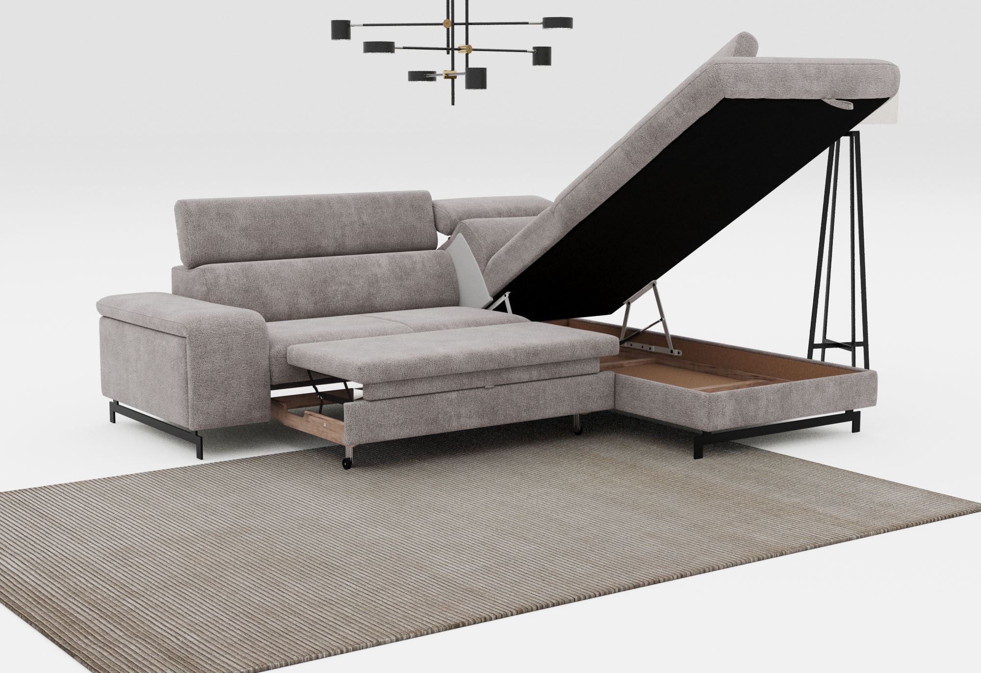 COTTA Ecksofa »Emma L-Form«, mit Kopfteilverstellung, wahlweise mit Bettfunktion & Bettkasten