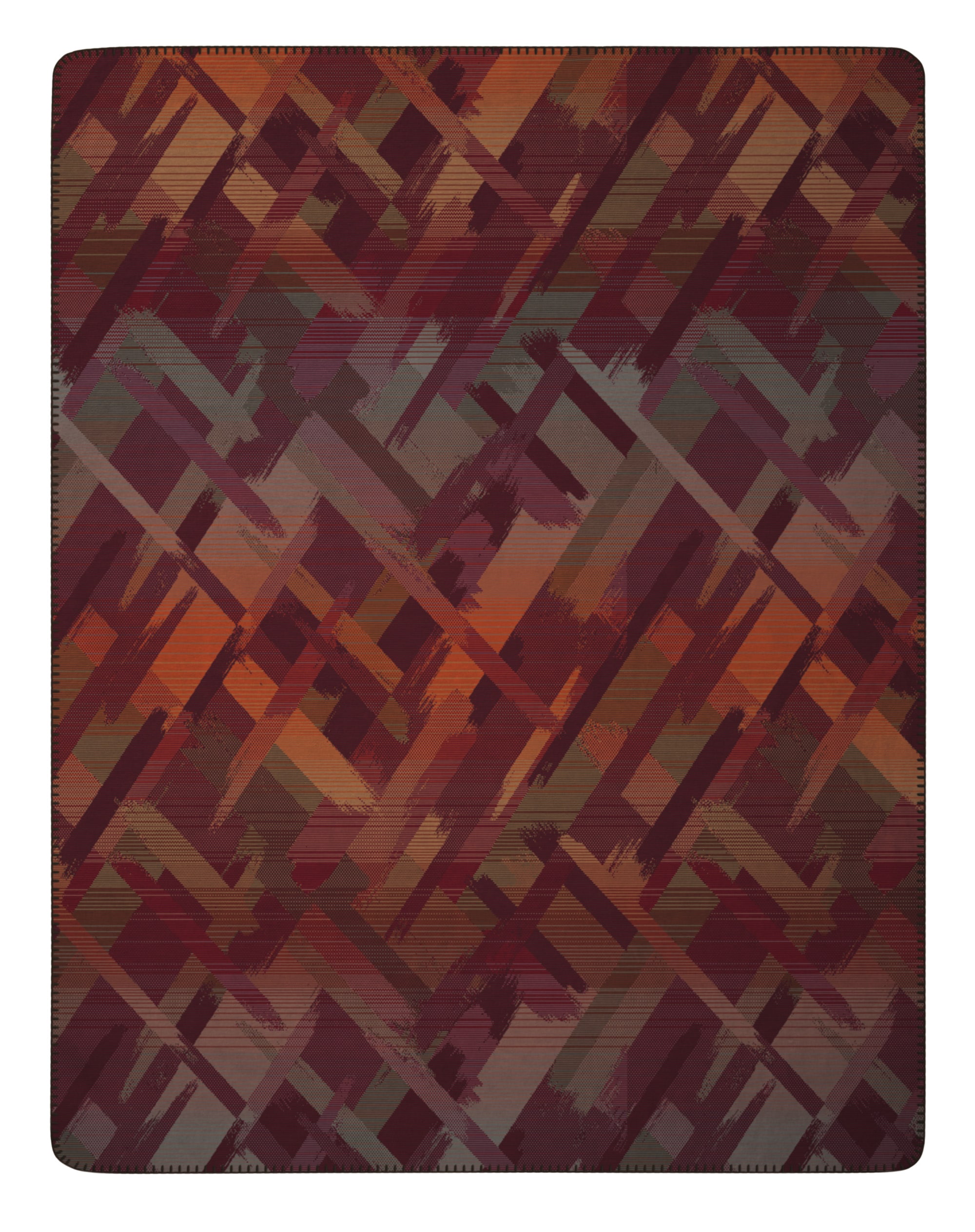 Image of Biederlack Wohndecke "Garnet Glow mit geketteltem Zierstich" Made in Germany
