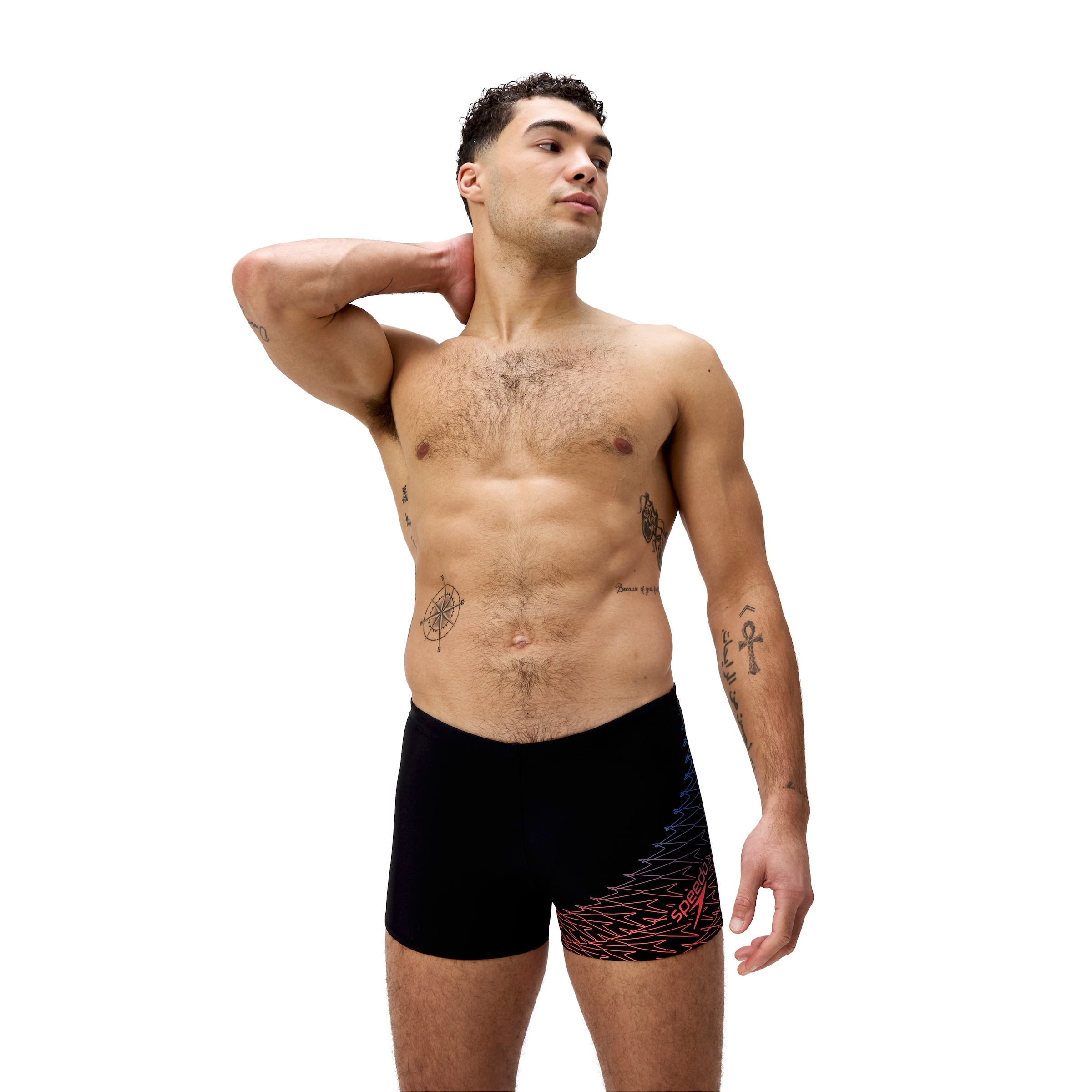 Image of Speedo Badehose mit Plastisol-Wellengrafik, formbeständig, schnell trocknend
