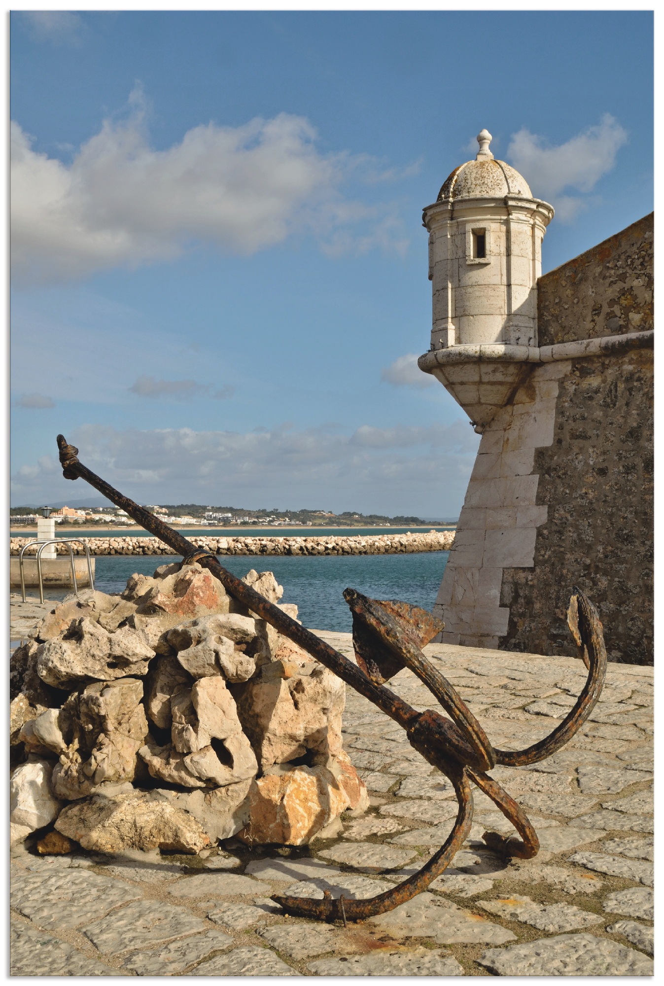 Image of Artland Wandbild »Historische Festung in Lagos, Portugal«, Gebäude, (1 St.), in vielen Grössen & Produktarten - Alubild / Outdoorbild für den Aussenbereich, Leinwandbild, Poster, Wandaufkleber / Wandtattoo auch für Badezimmer geeignet bei Ackermann Versan