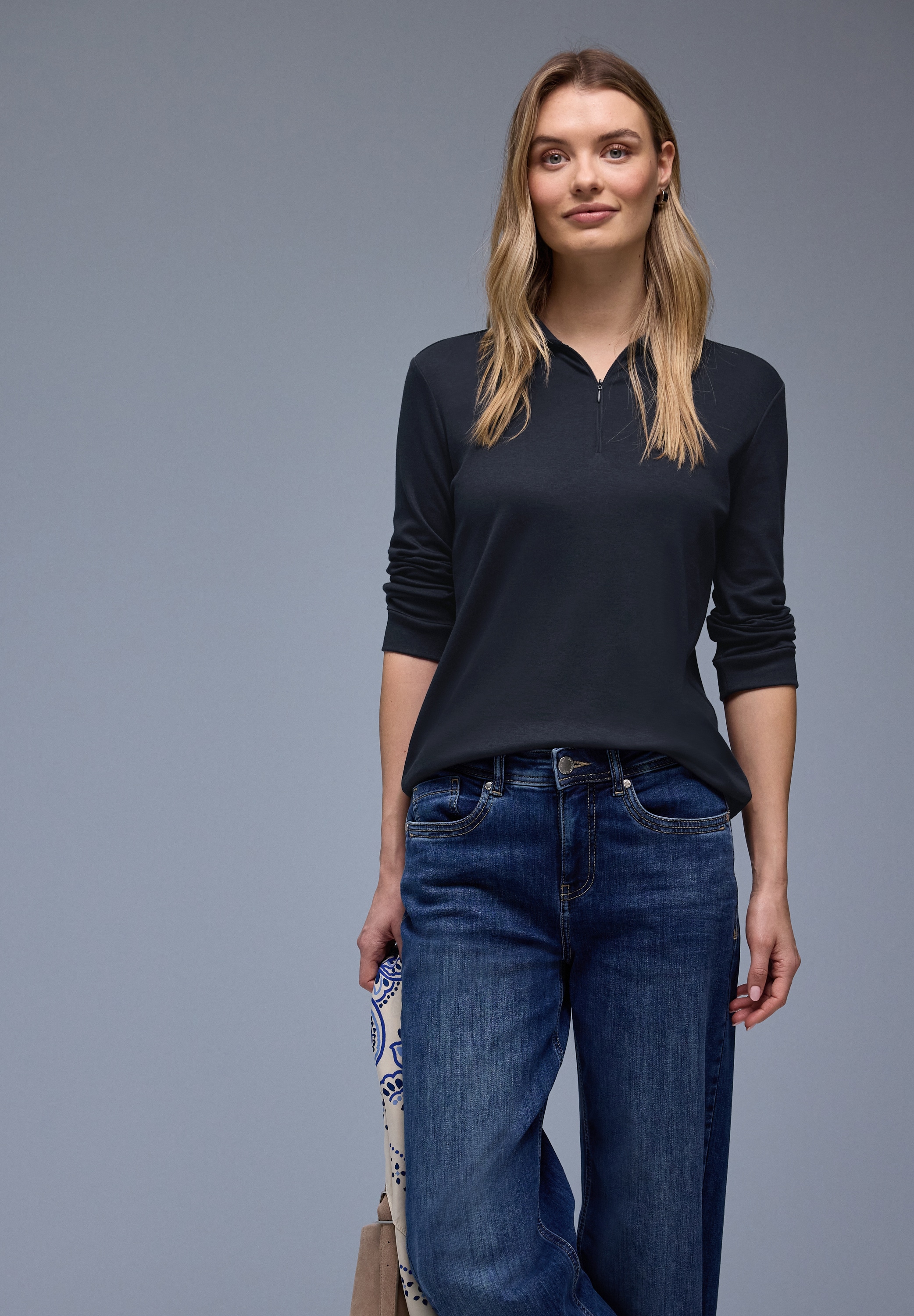 Image of STREET ONE Poloshirt mit Zipper