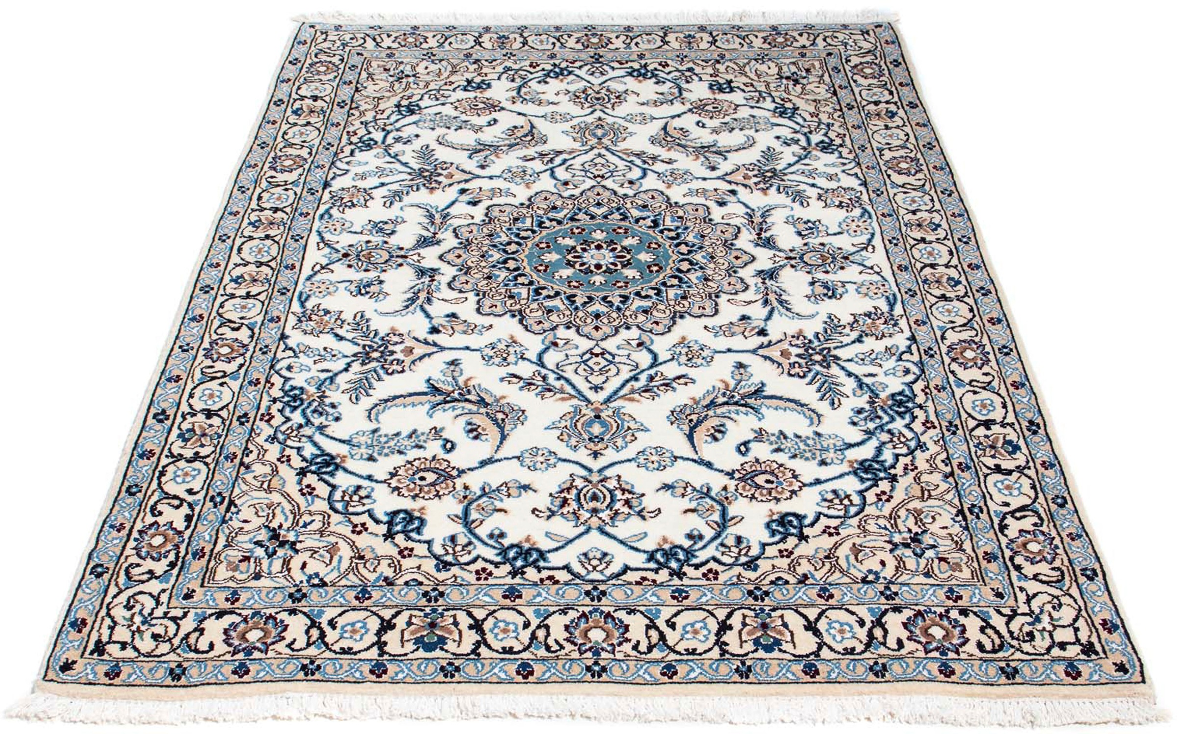 Image of morgenland Orientteppich »Perser - Nain - Royal - 168 x 111 cm - beige«, rechteckig, 10 mm Höhe, Wohnzimmer, Handgeknüpft, Einzelstück mit Zertifikat bei Ackermann Versand Schweiz