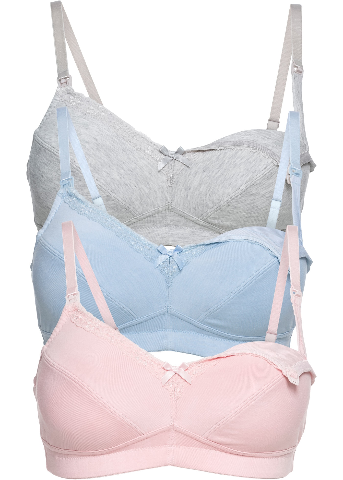 Image of bonprix Still-BH Packung, 3 tlg. im praktischen 3er Pack, mit Clip-Verschlüssen, aus Baumwollqualität