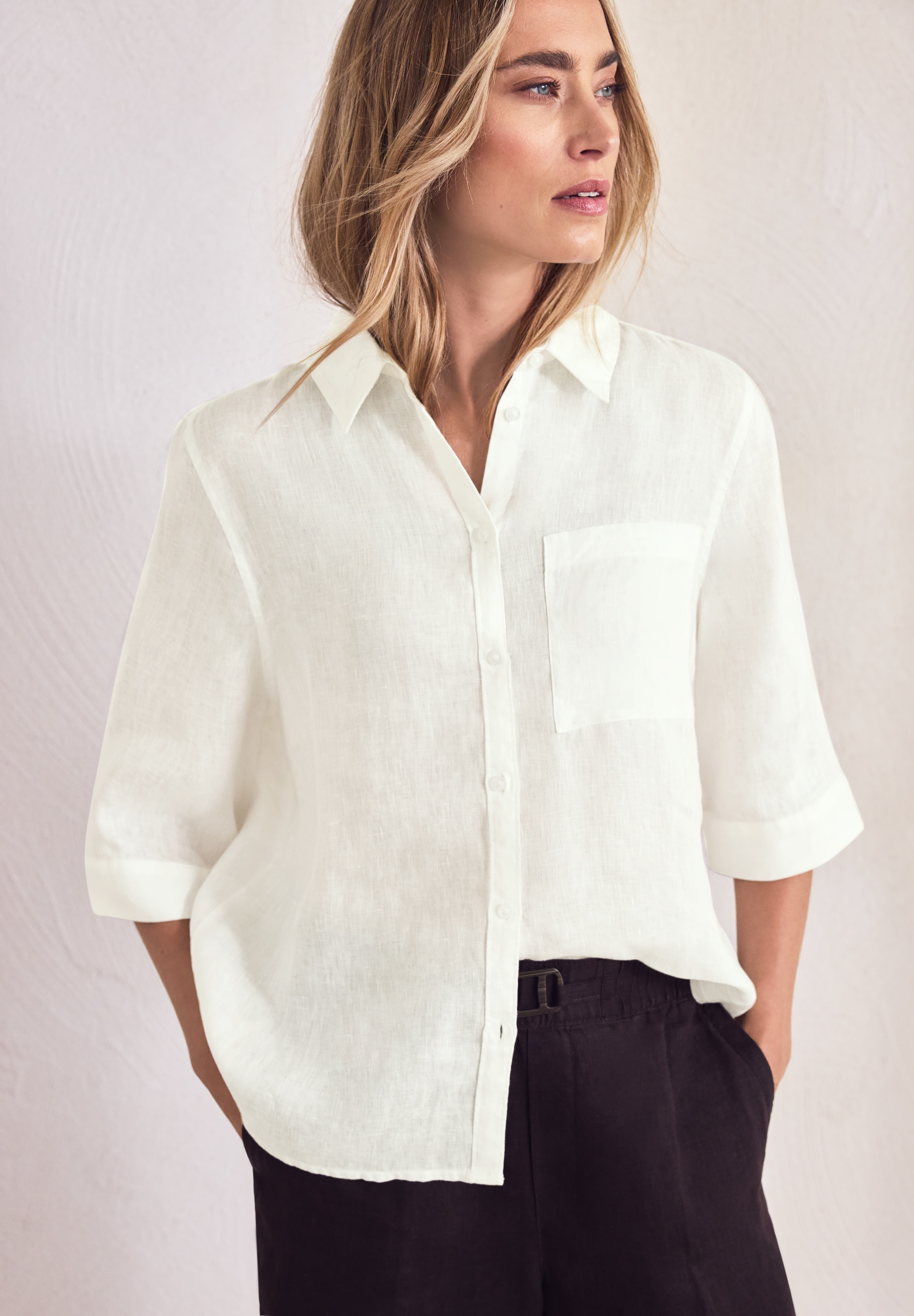 Image of STREET ONE Shirtbluse 3/4-Arm Sommerbluse aus Leinen