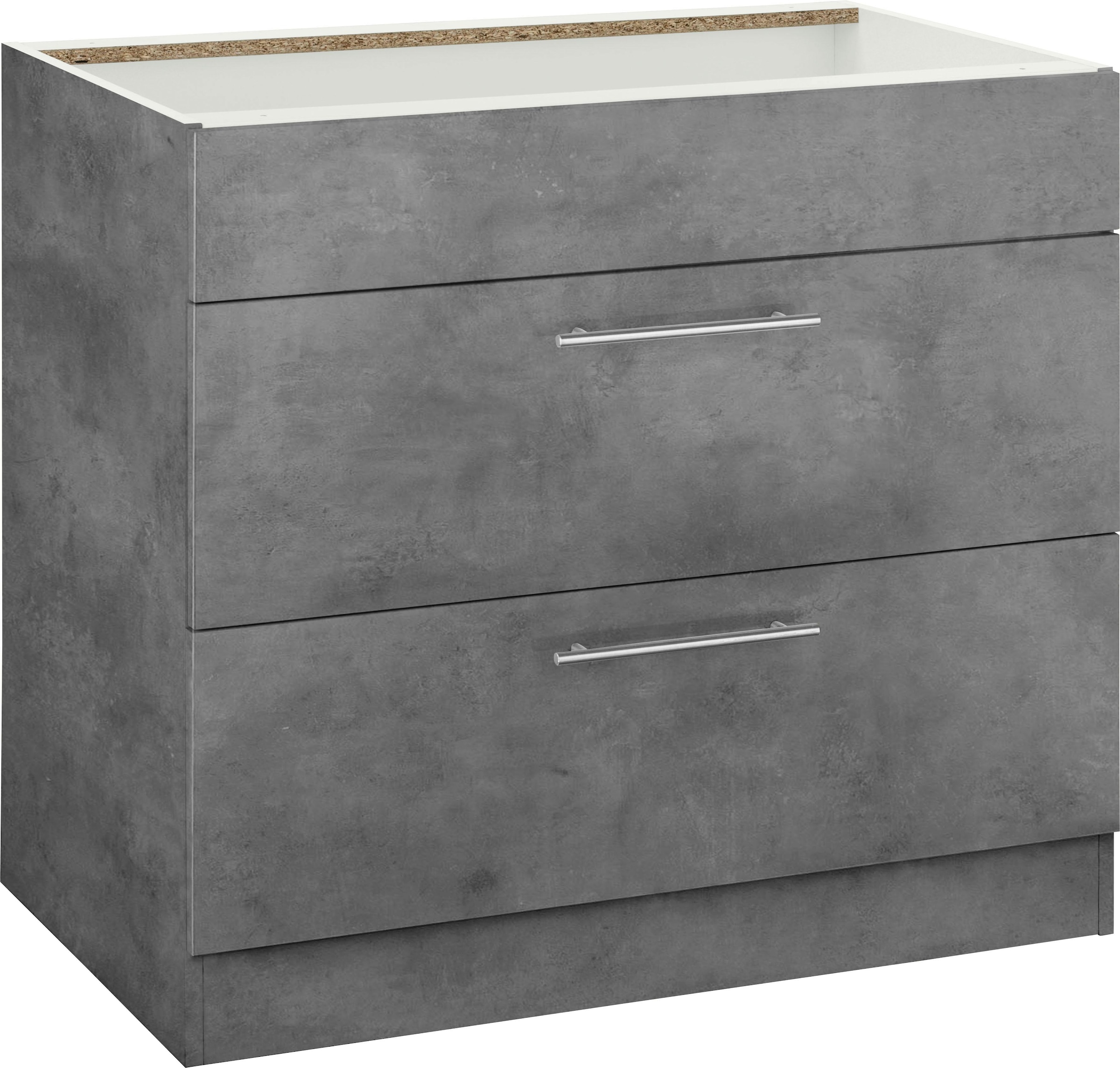 wiho Küchen Armoire d'encastrement pour table de cuisson »Cali« 90 cm breit, ohne Arbeitsplatte