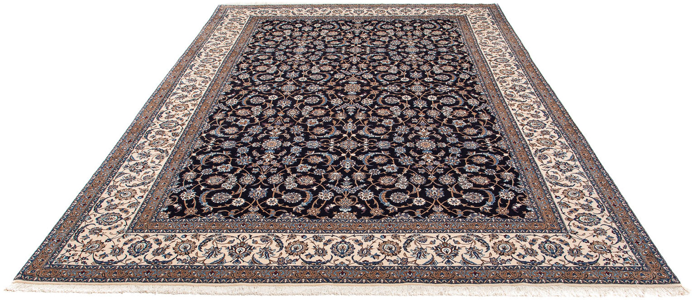Image of morgenland Orientteppich »Perser - Nain - Premium - 303 x 202 cm - dunkelblau«, rechteckig, 6 mm Höhe, Wohnzimmer, Handgeknüpft, Einzelstück mit Zertifikat bei Ackermann Versand Schweiz