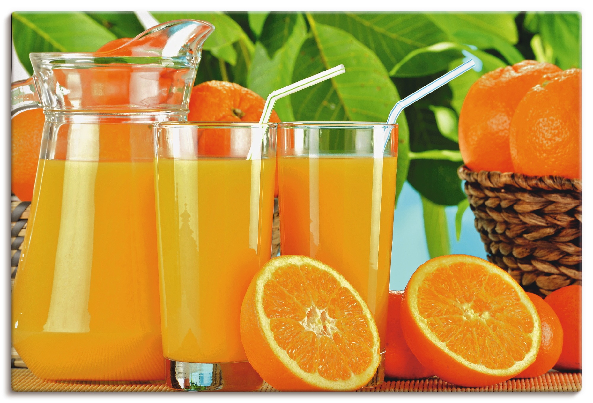 Image of Artland Wandbild »Gesunder Orangensaft«, Getränke, (1 St.), in vielen Grössen & Produktarten - Alubild / Outdoorbild für den Aussenbereich, Leinwandbild, Poster, Wandaufkleber / Wandtattoo auch für Badezimmer geeignet bei Ackermann Versand Schweiz