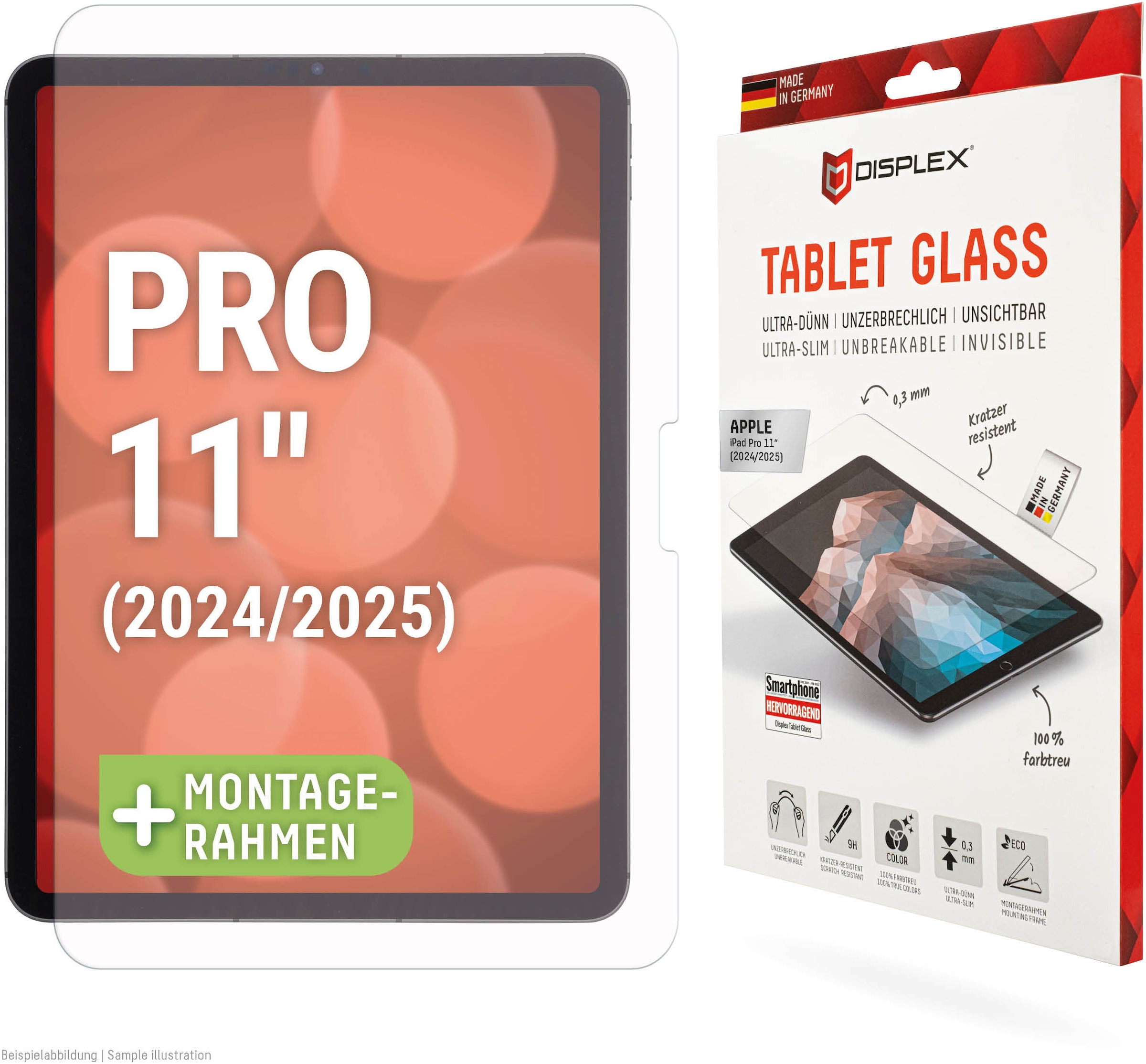 Image of Displex Displayschutzfolie "Tablet Glass" für Apple iPad Pro 11" (2024/2025) Displayschutz, Bildschirmschutz, kratz & stossfest, einfaches Anbringen