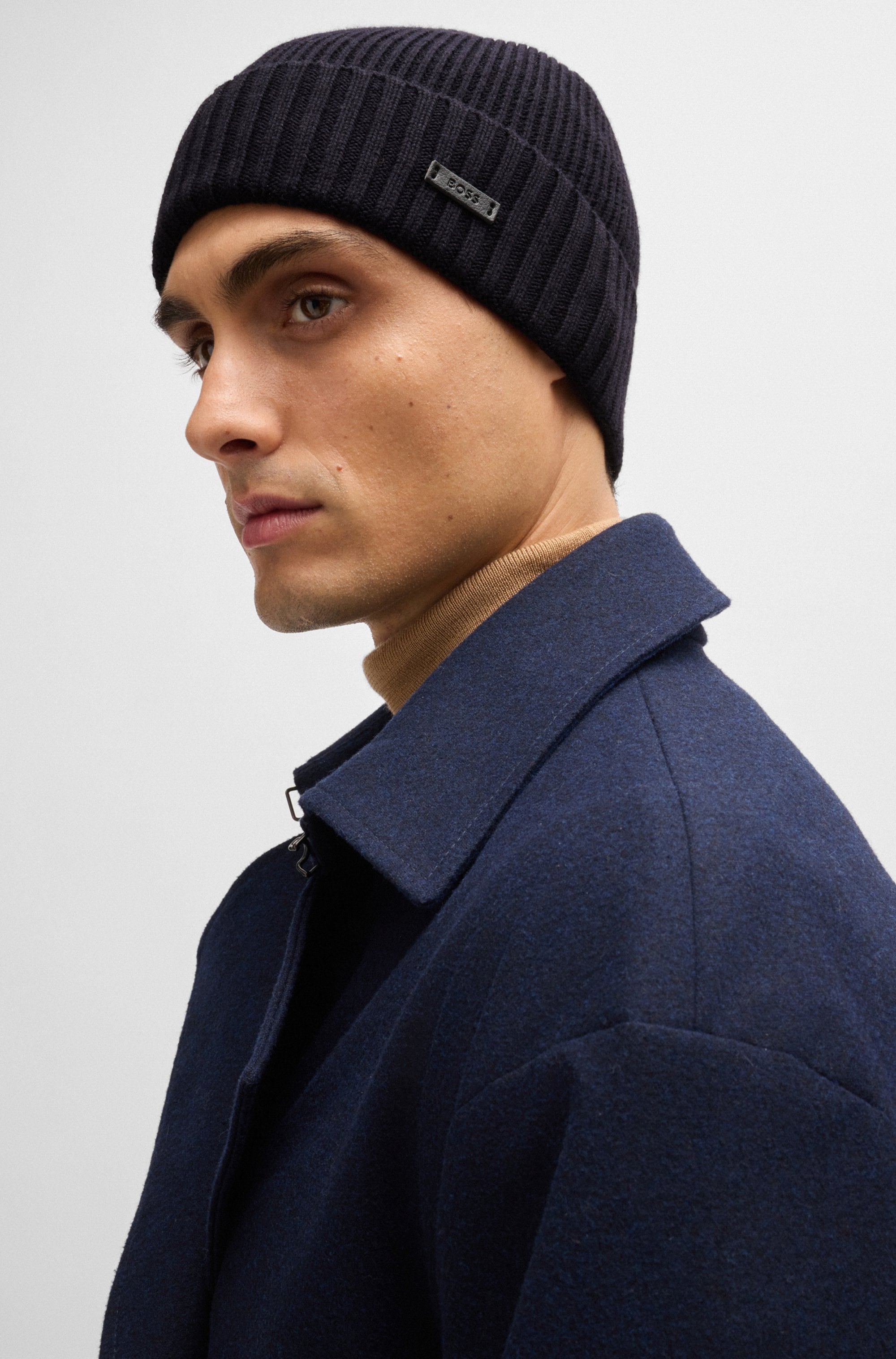 BOSS Bonnet »Fati« aus Rippenstrick